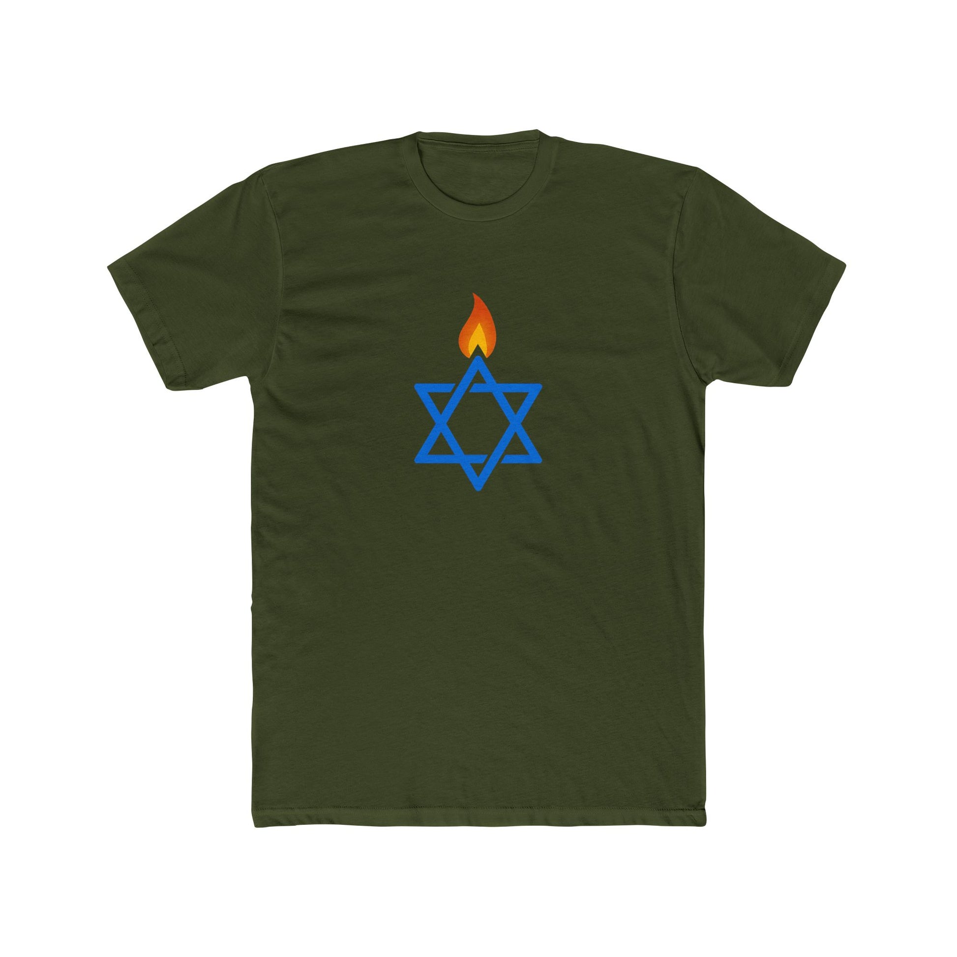 Fire Stars Of David Unisex Cotton Crew Tee - American Zionist