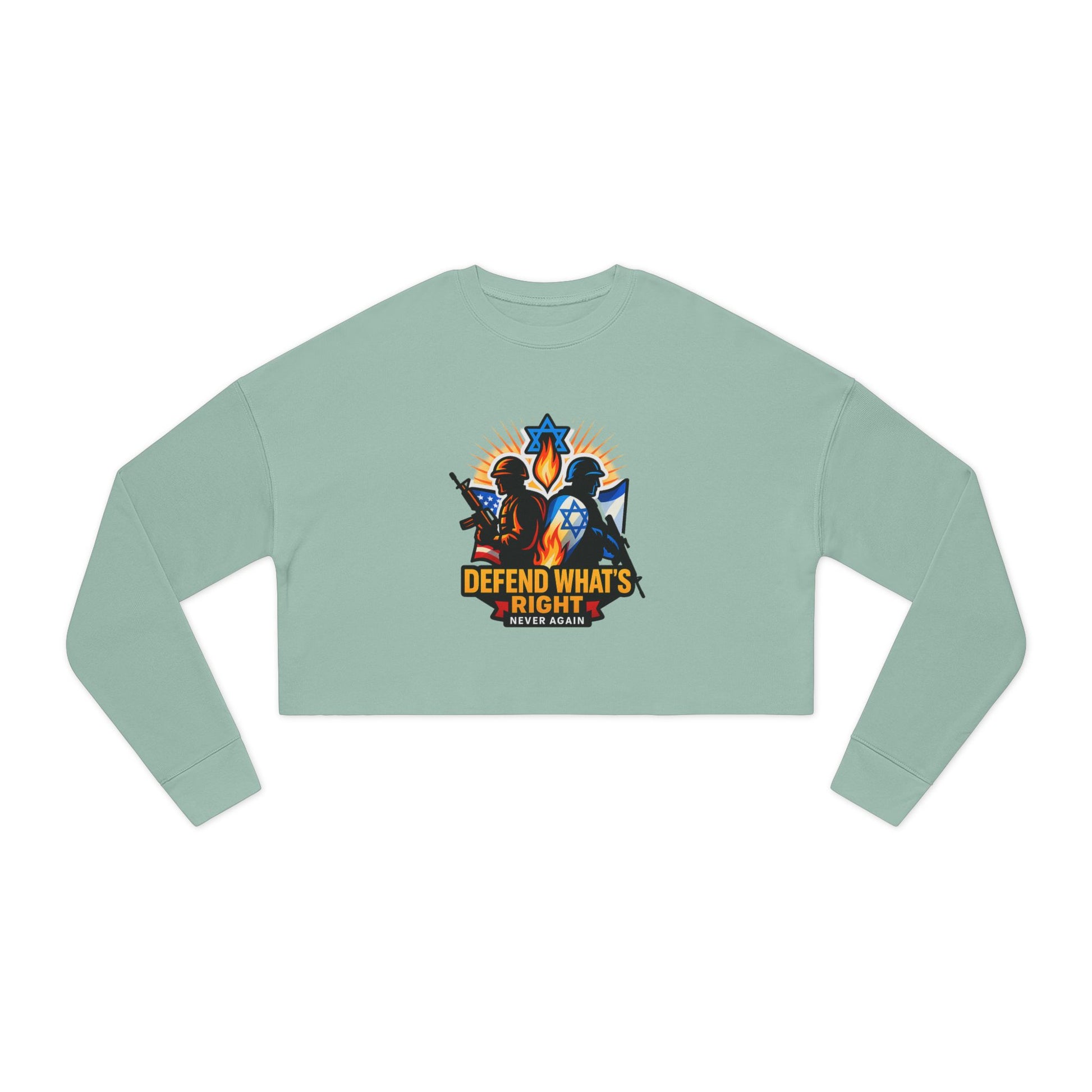 Defend Whats Right Women's Cropped Sweatshirt - American Zionist