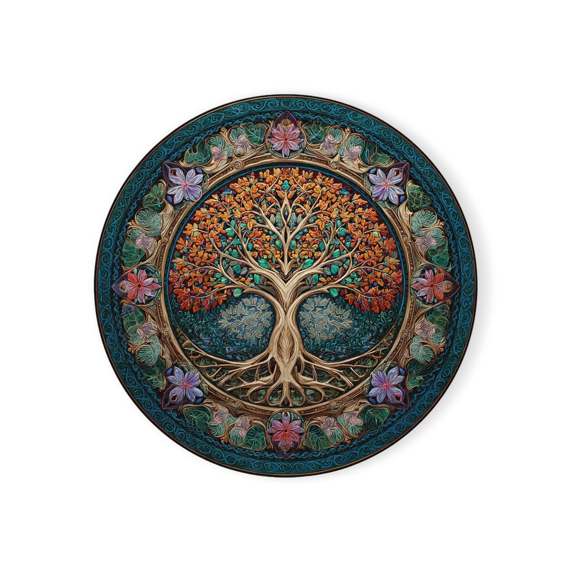 Blossoming Seasons Cork Back Coaster - American Zionist