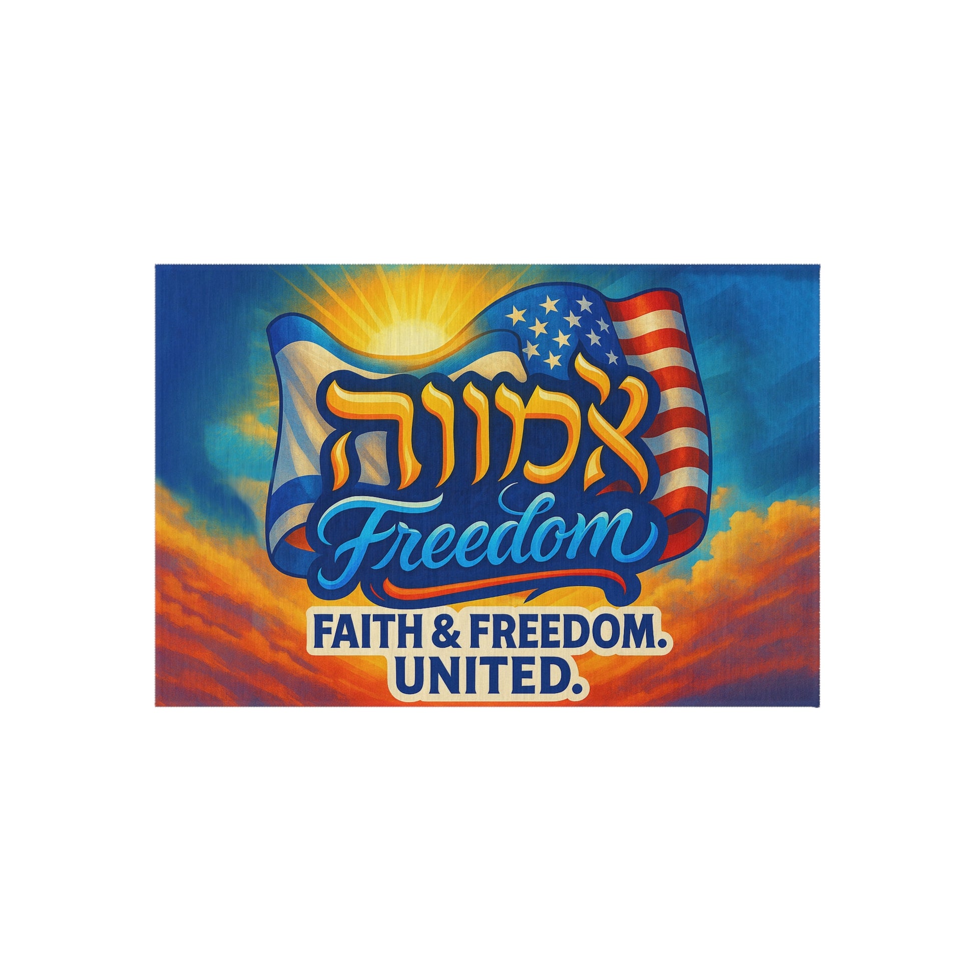 Faith Freedom United Outdoor Rug - American Zionist