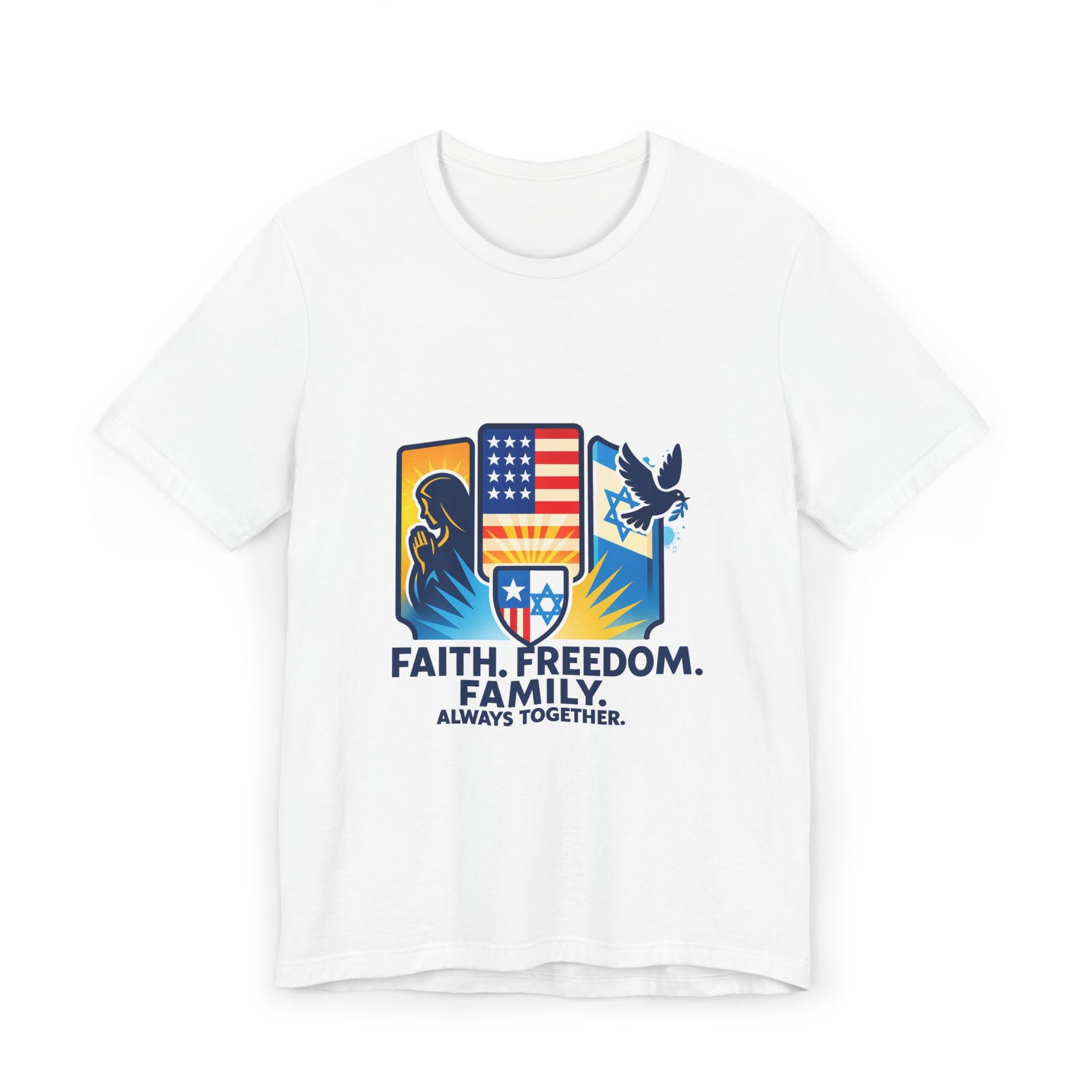 Faith Freedom Family Unisex Jersey T-Shirt - American Zionist