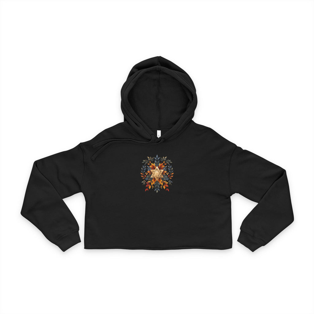 Star of David Wreath Women's Cropped Hoodie - American Zionist