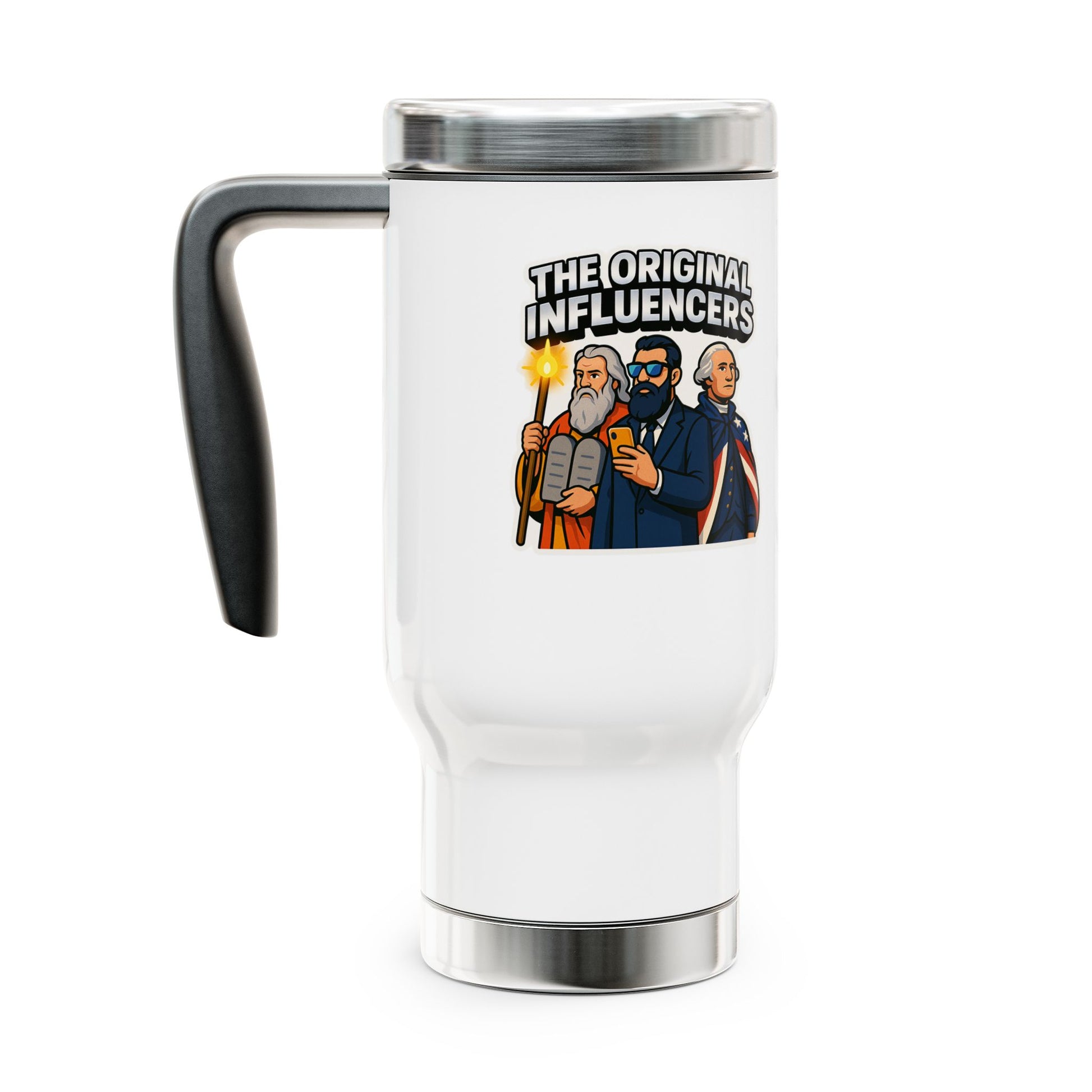 Bright Original Influencers Stainless Steel Travel Mug with Handle, 14oz - American Zionist