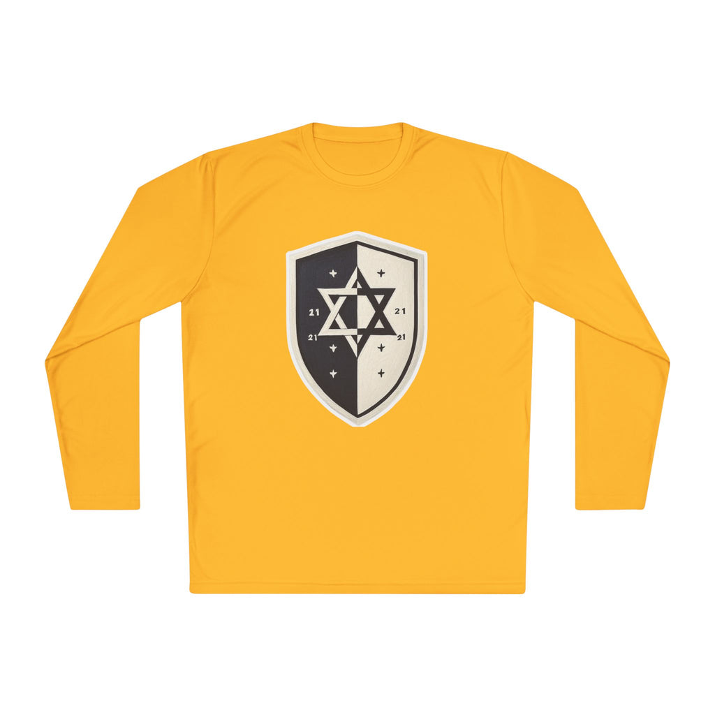Black and White Shield Unisex Lightweight Long Sleeve Tee - American Zionist