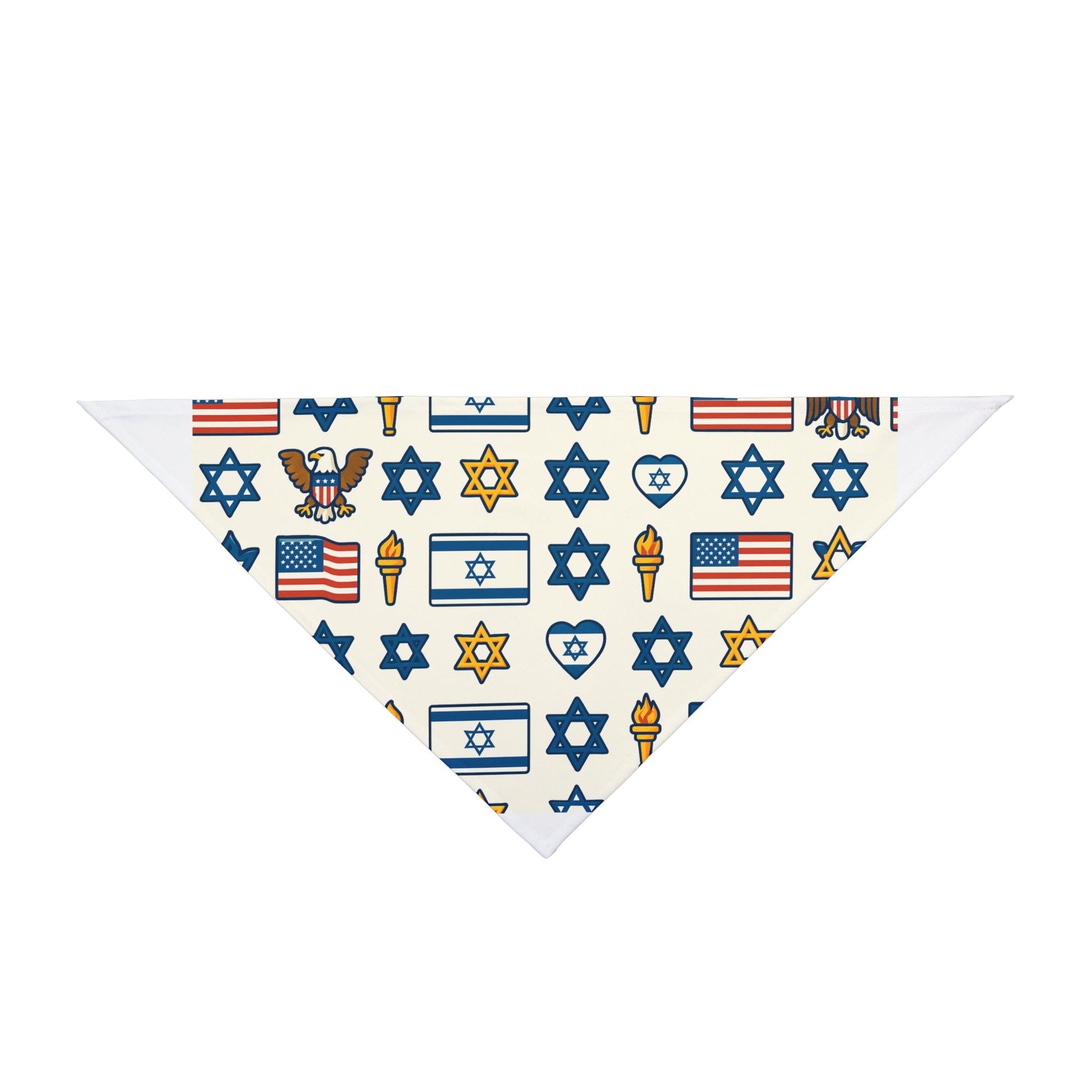 Israel Symbols Seamless Pet Bandana - American Zionist