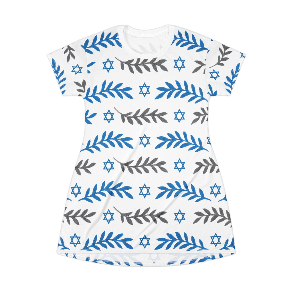Olive and Shield T-Shirt Dress (AOP) - American Zionist