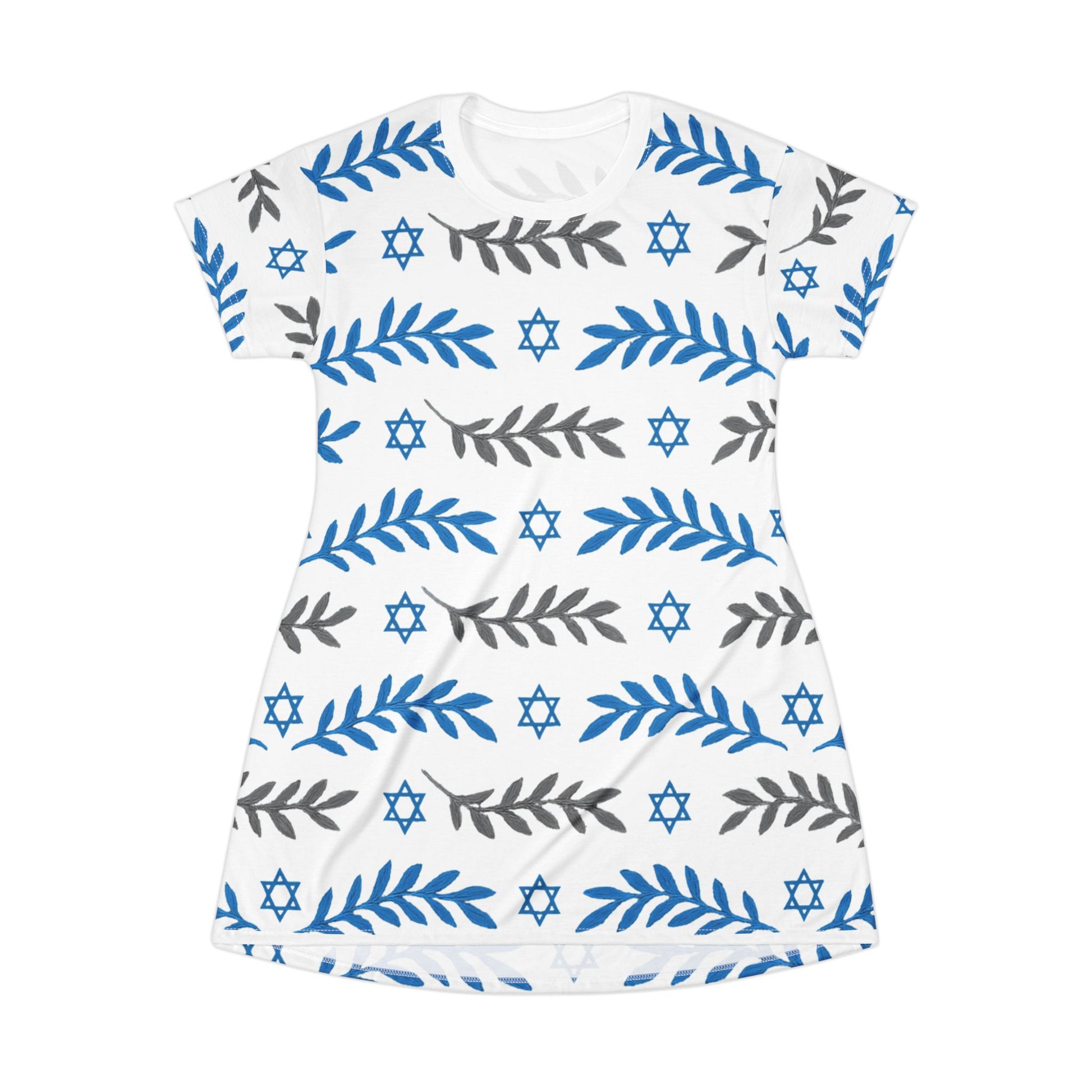 Olive and Shield T-Shirt Dress (AOP) - American Zionist