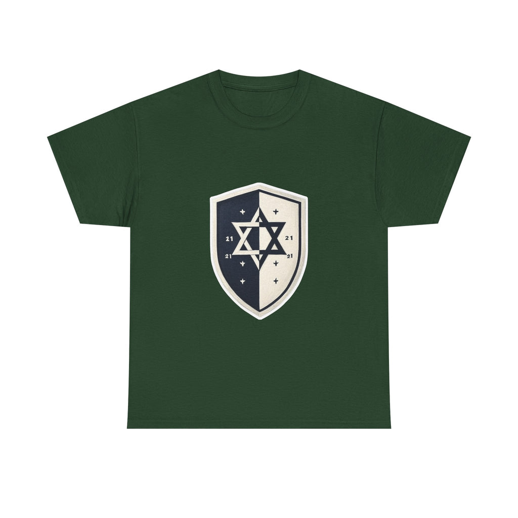 Black and White Shield Unisex Heavy Cotton Tee - American Zionist