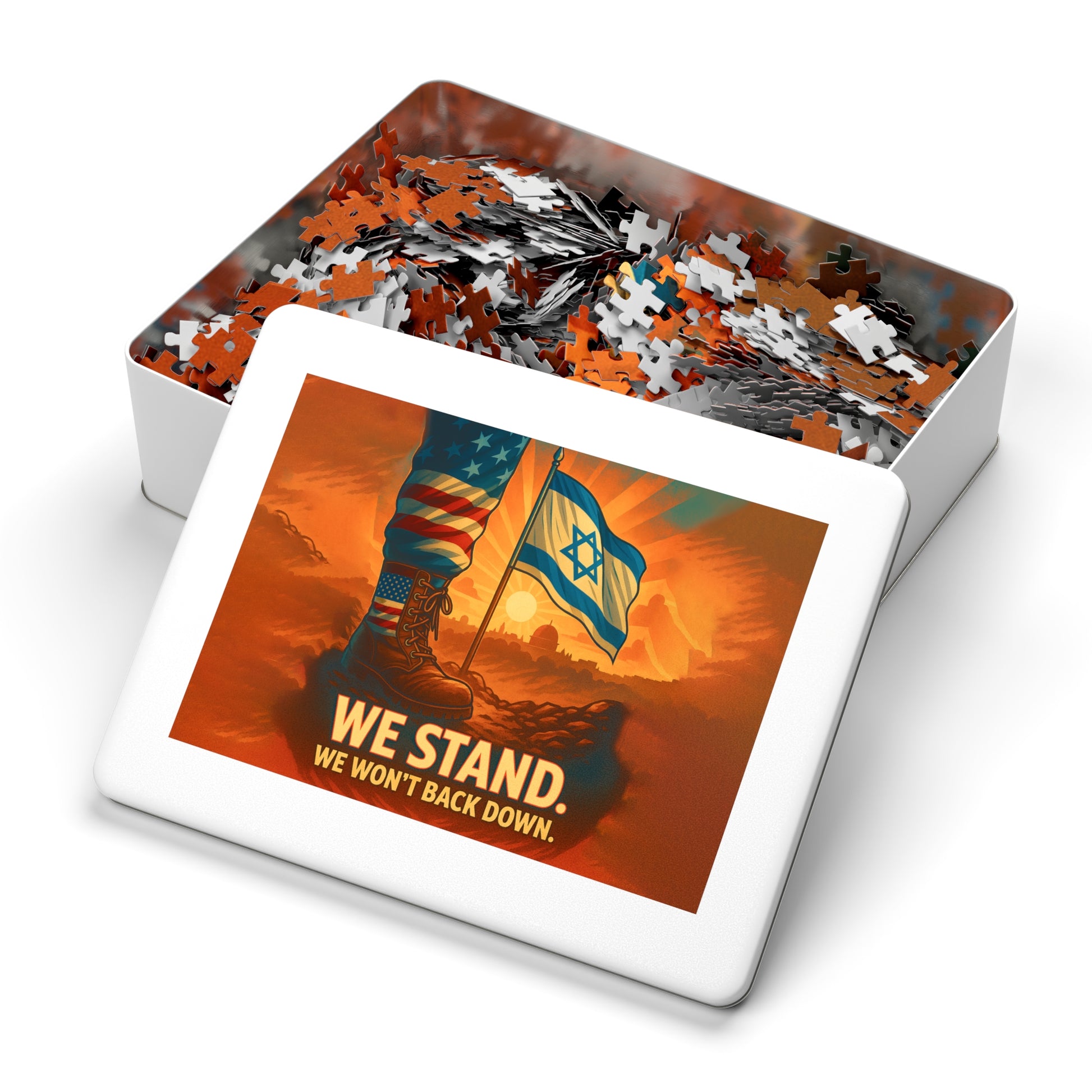 We Stand Jigsaw Puzzle with Tin - American Zionist