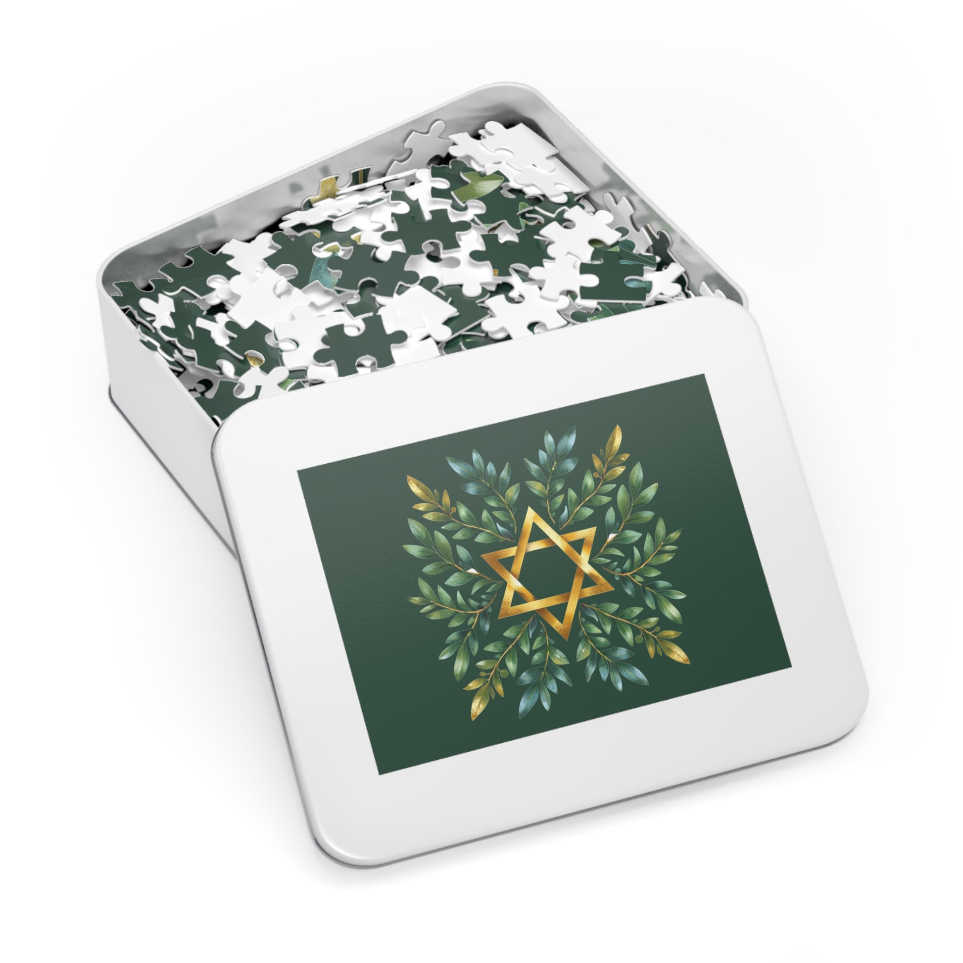 Wreath Star of David Jigsaw Puzzle with Tin - American Zionist
