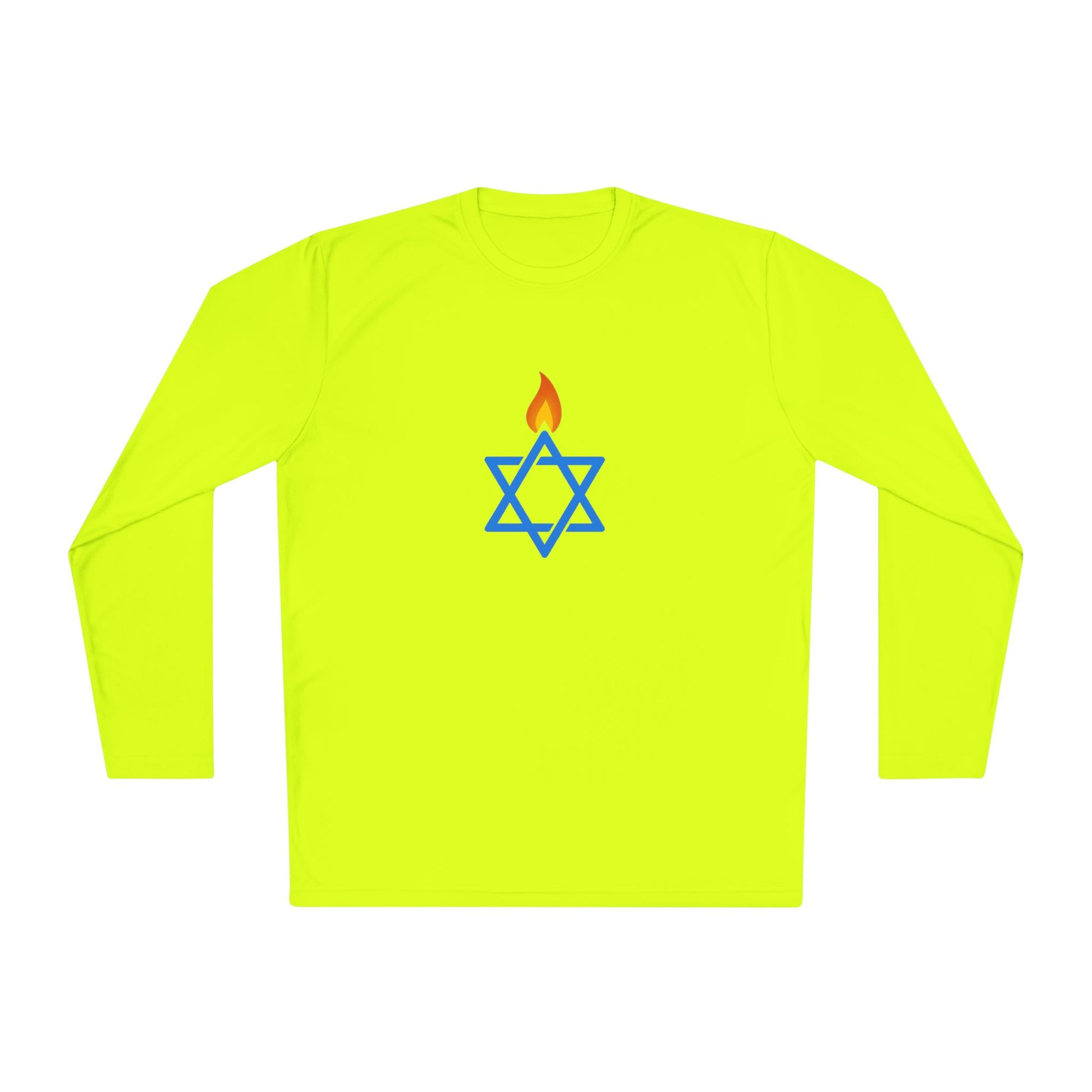Fire Stars Of David Unisex Lightweight Long Sleeve Tee - American Zionist