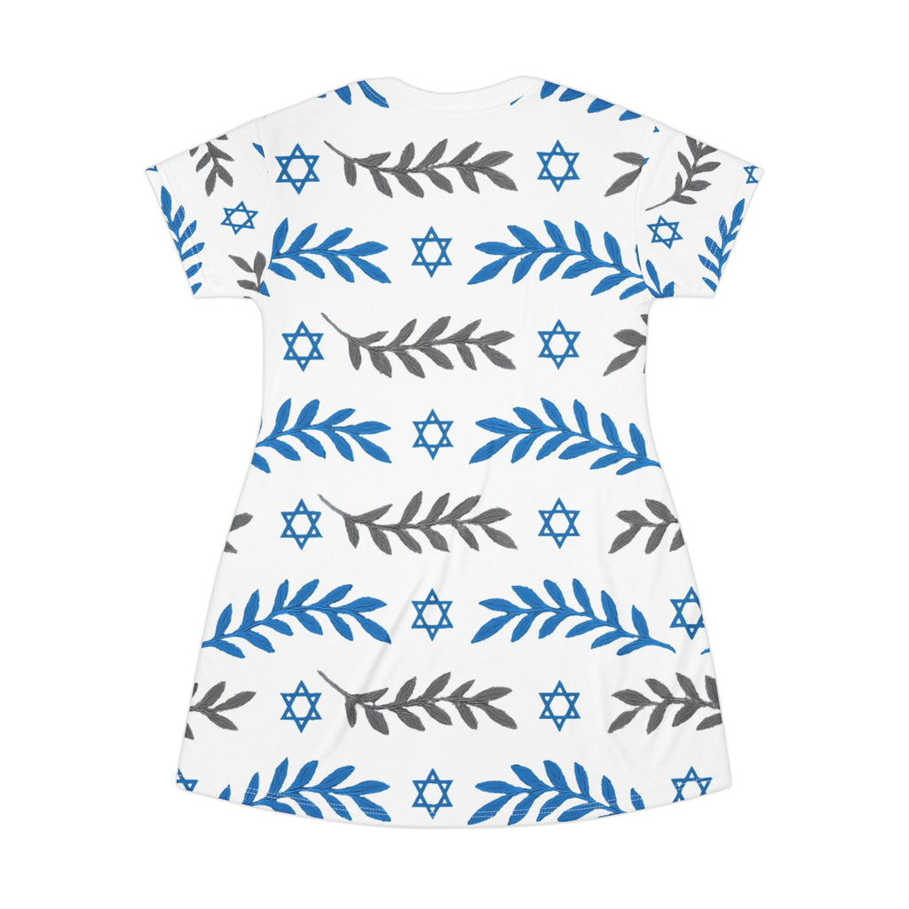 Olive and Shield T-Shirt Dress (AOP) - American Zionist