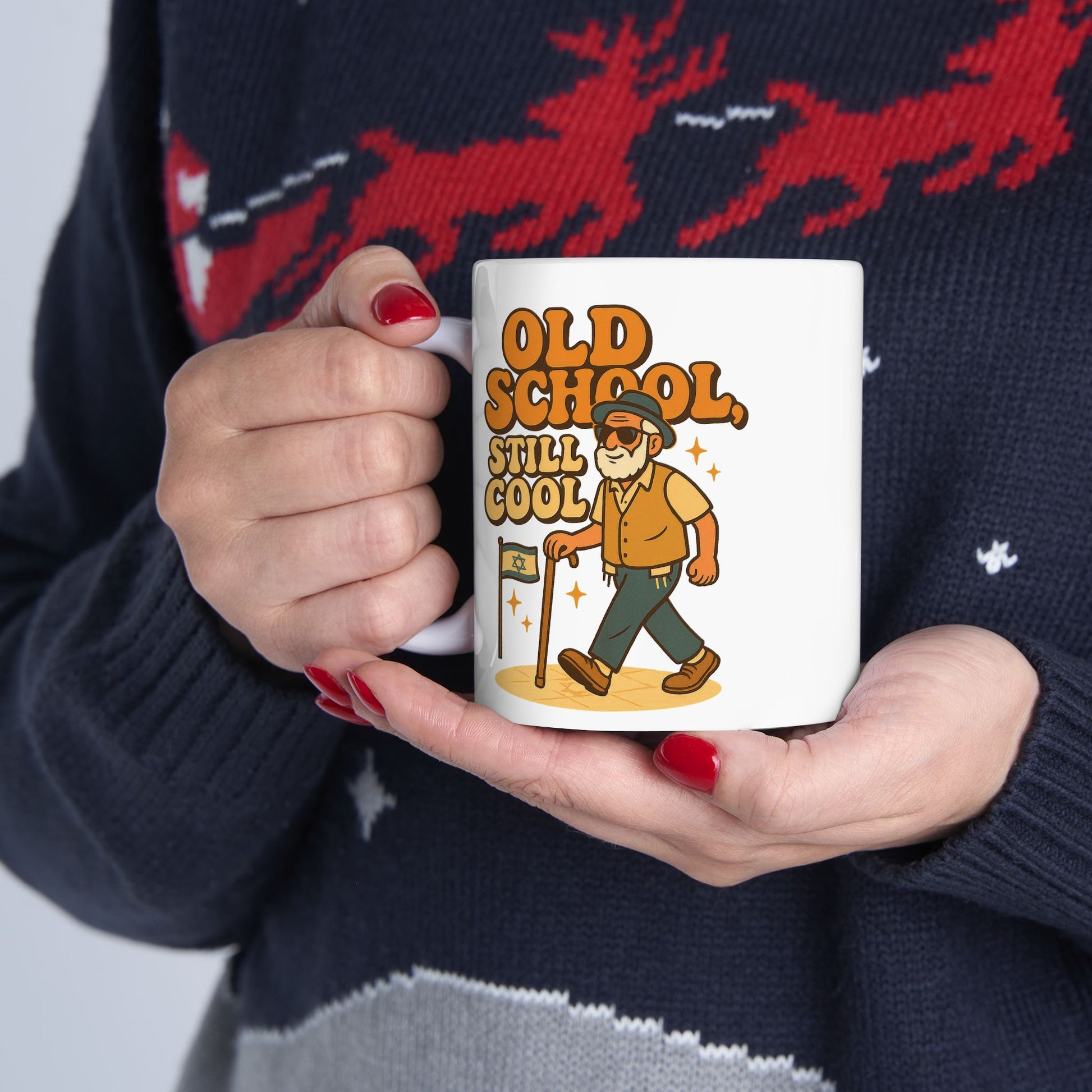 Old School Grandpa Ceramic Mug, (11oz, 15oz) - American Zionist