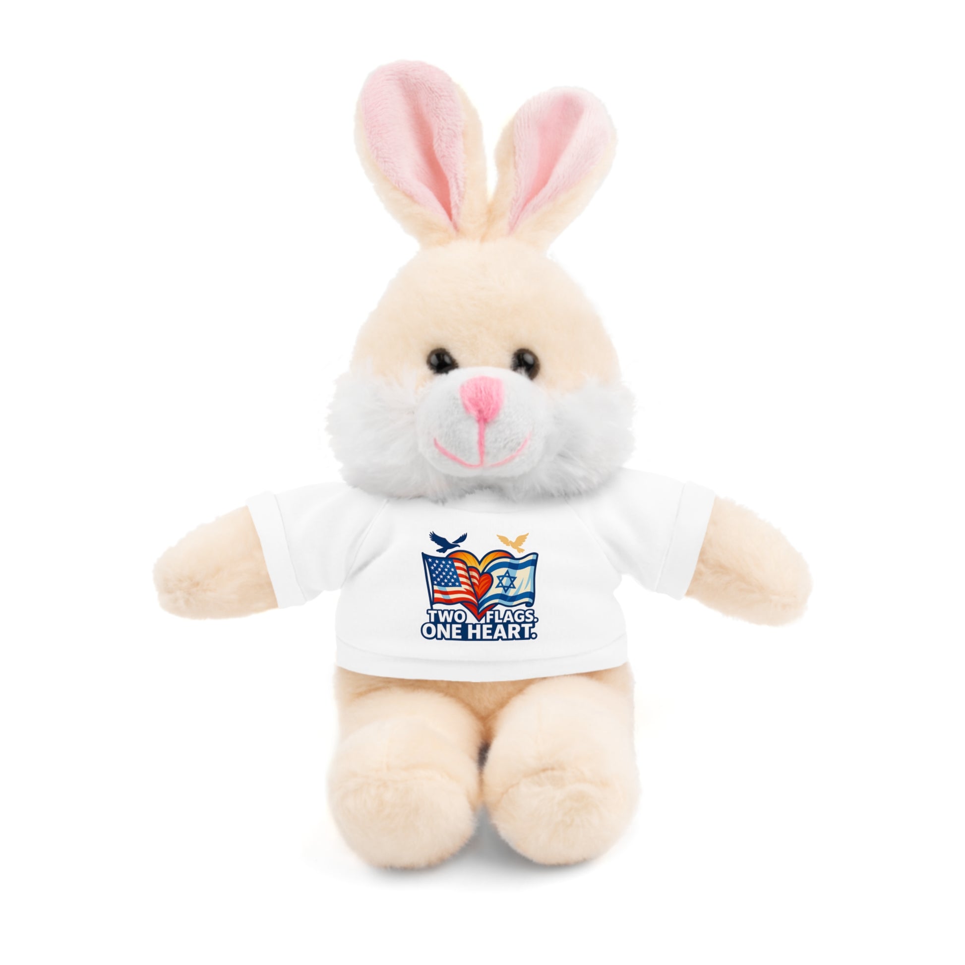 Two Flags. One Heart Stuffed Animals with Tee - American Zionist