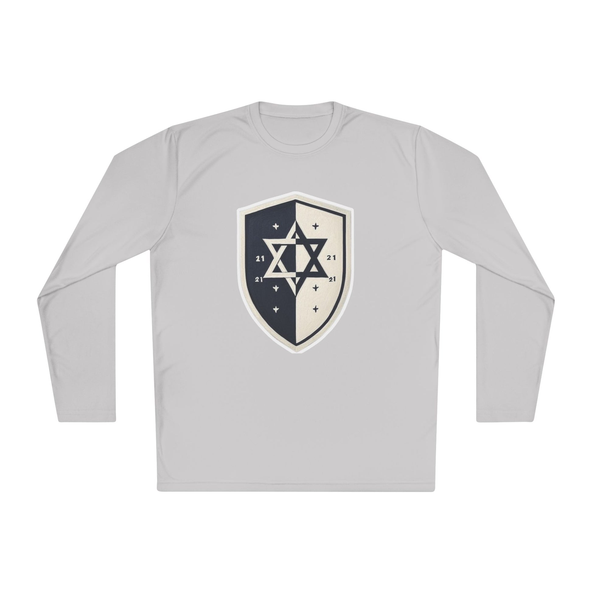 Black and White Shield Unisex Lightweight Long Sleeve Tee - American Zionist
