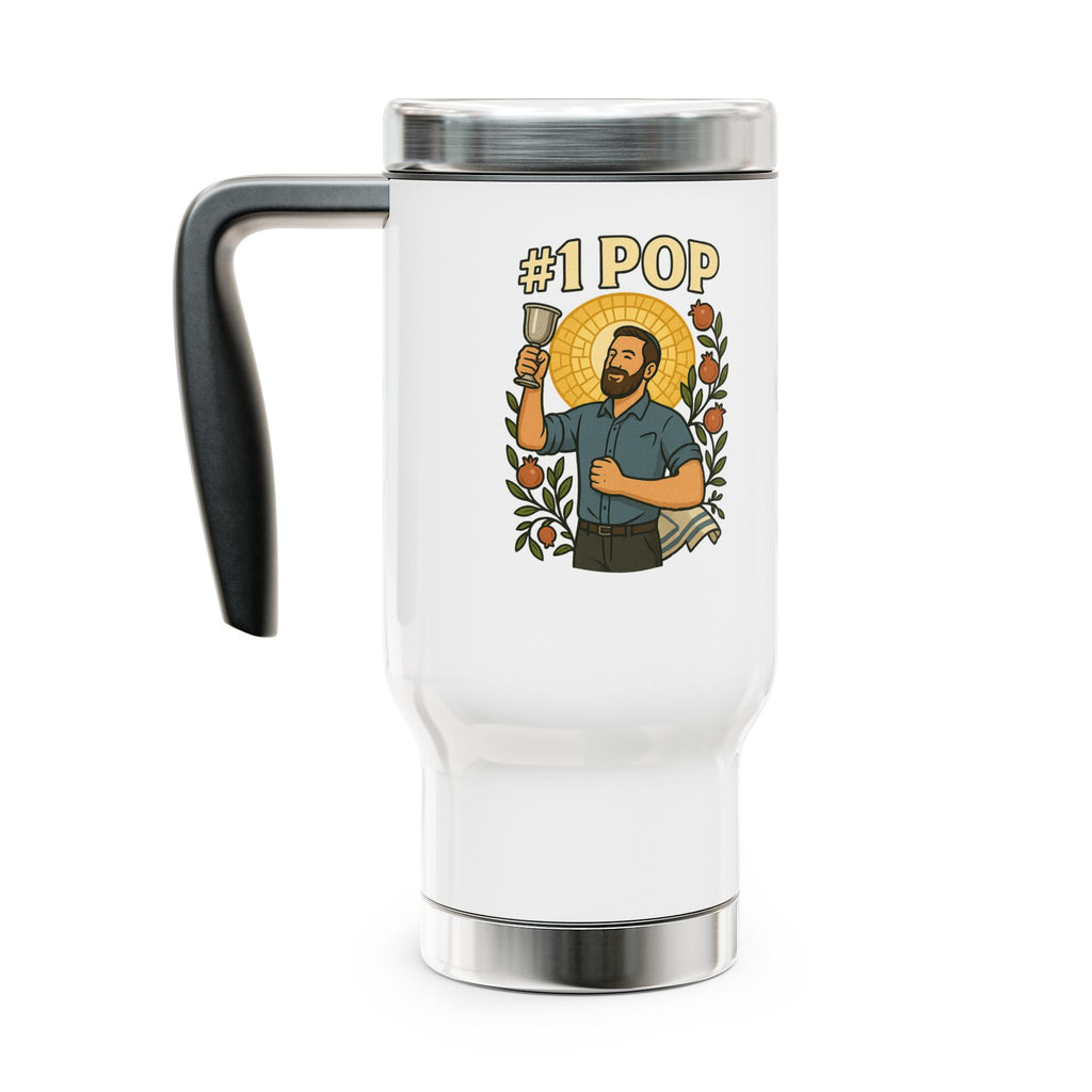1 Pop Stainless Steel Travel Mug with Handle, 14oz - American Zionist