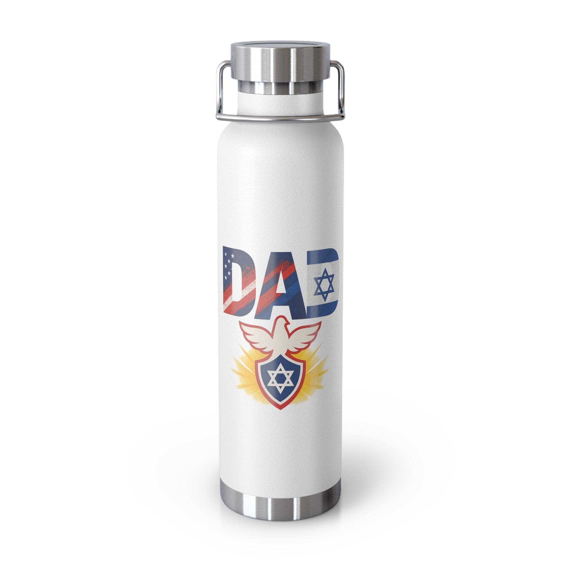 Patriotic Dad Copper Vacuum Insulated Bottle, 22oz - American Zionist
