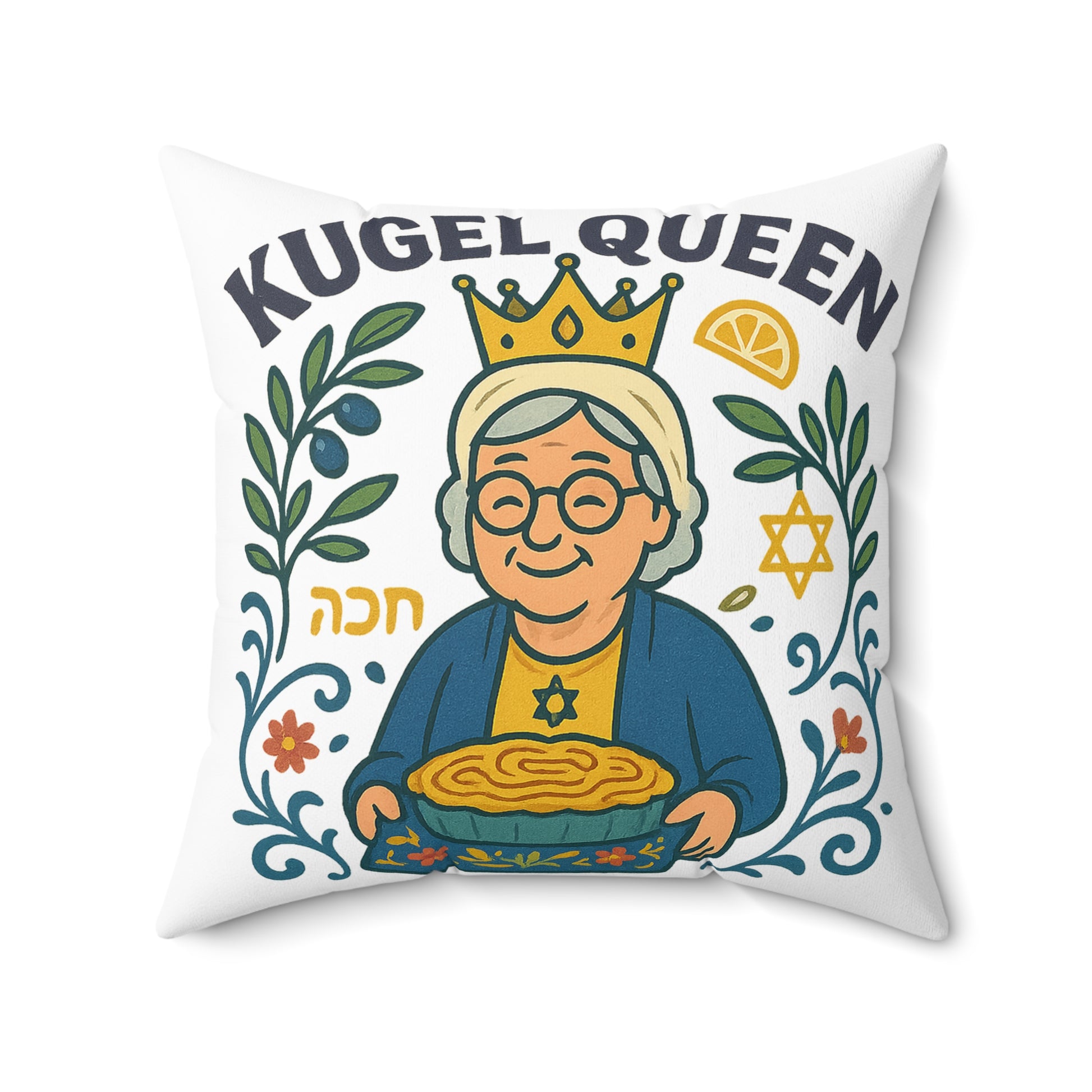 Kugel Queen Spun Polyester Square Pillow - American Zionist