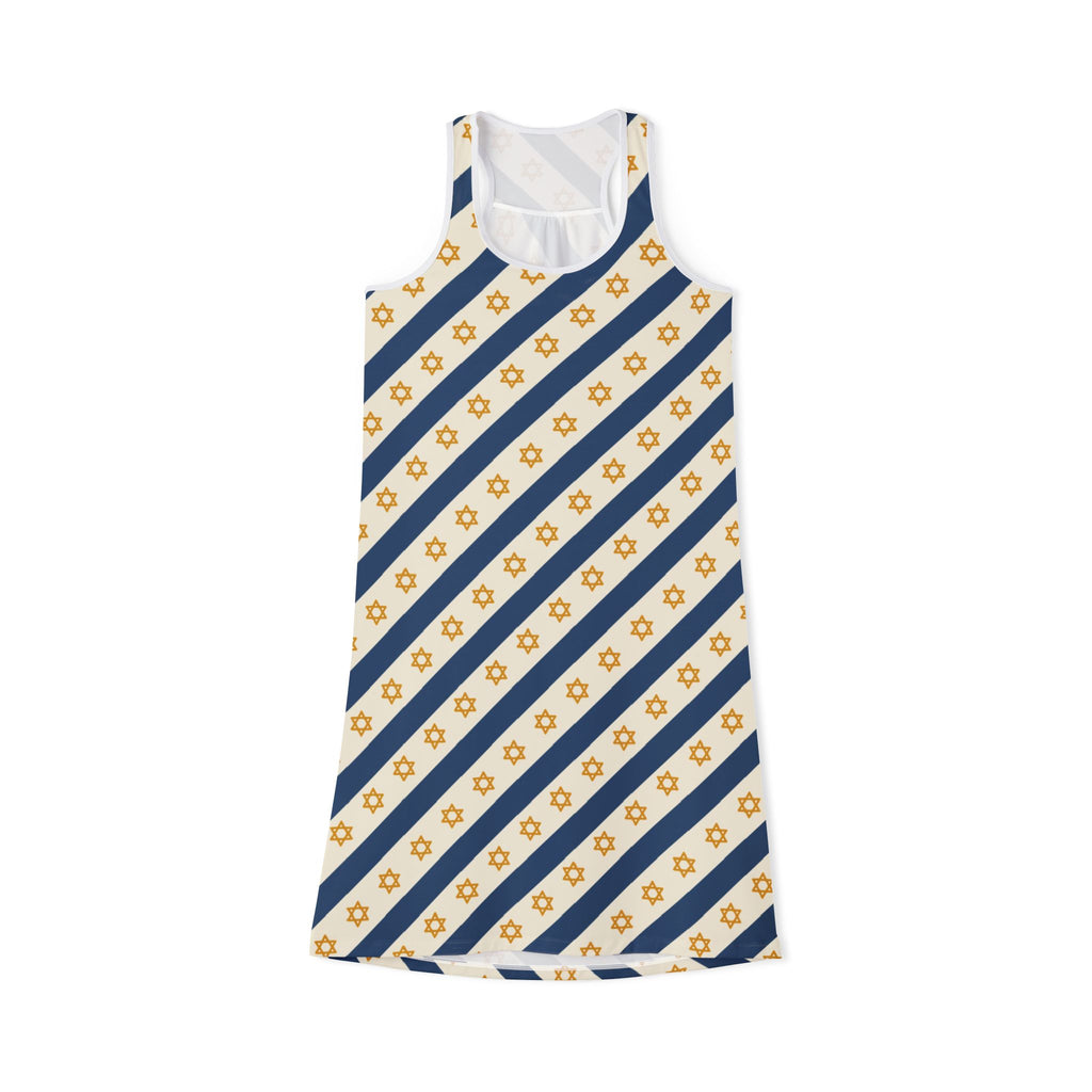 Israel Regalia Stripe Women's Racerback Dress (AOP) - American Zionist