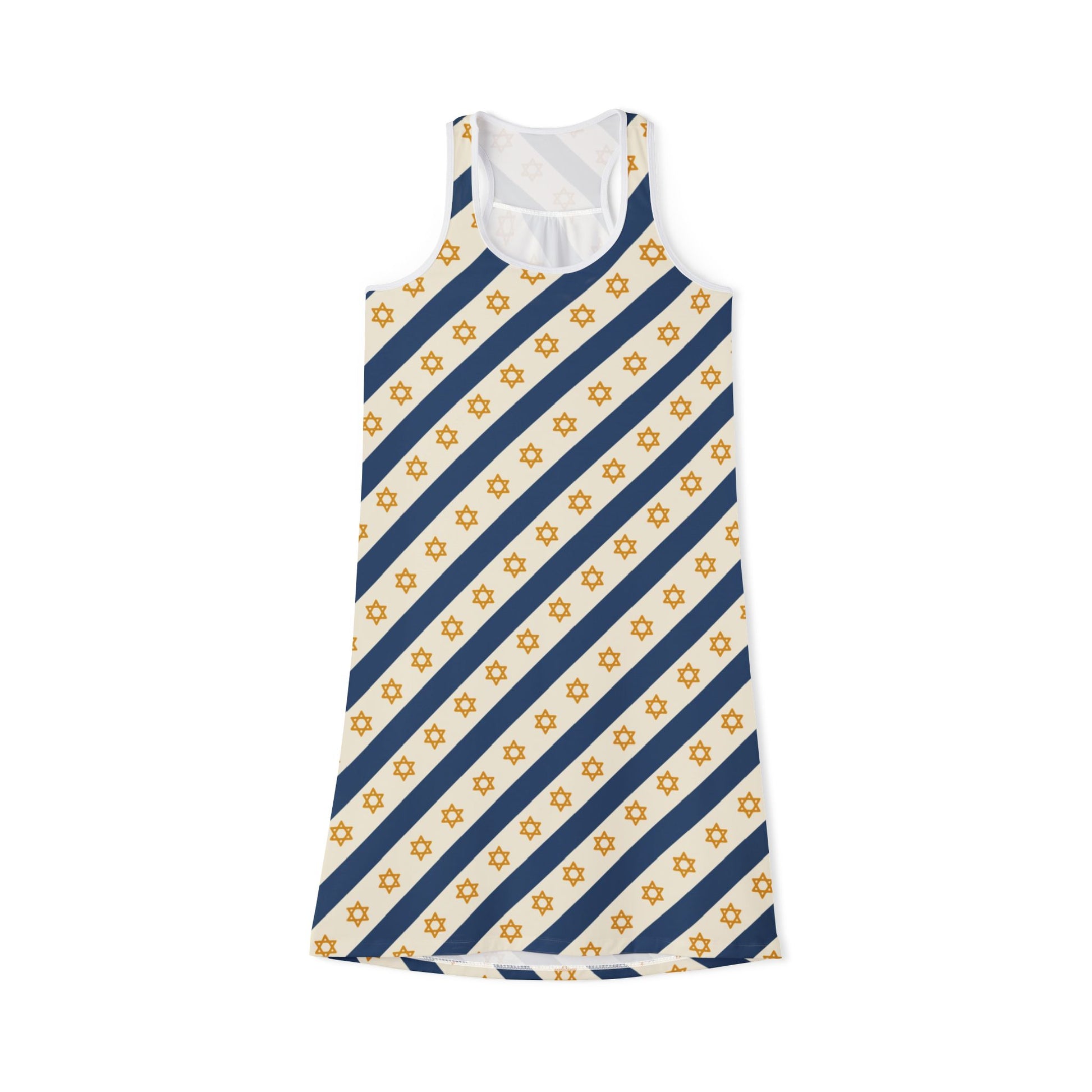 Israel Regalia Stripe Women's Racerback Dress (AOP) - American Zionist