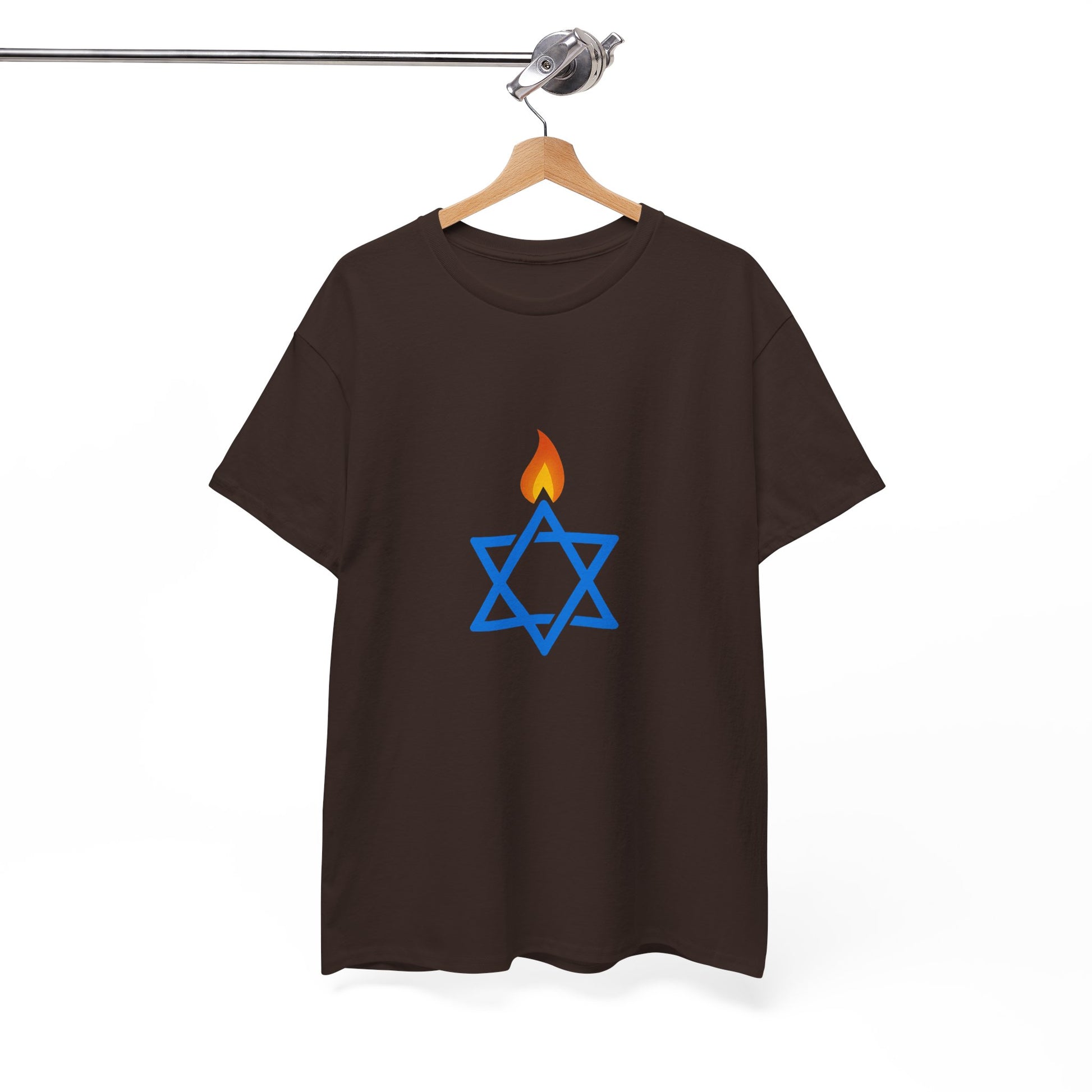 Fire Stars Of David Unisex Heavy Cotton Tee - American Zionist