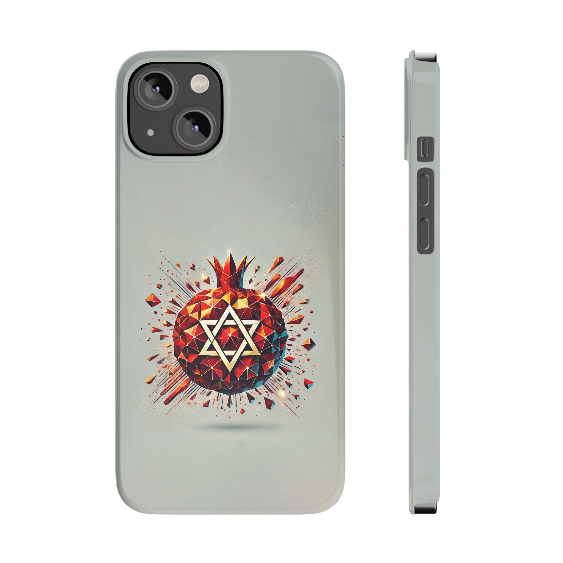 Pomegranate Star of David Slim Phone Cases - American Zionist