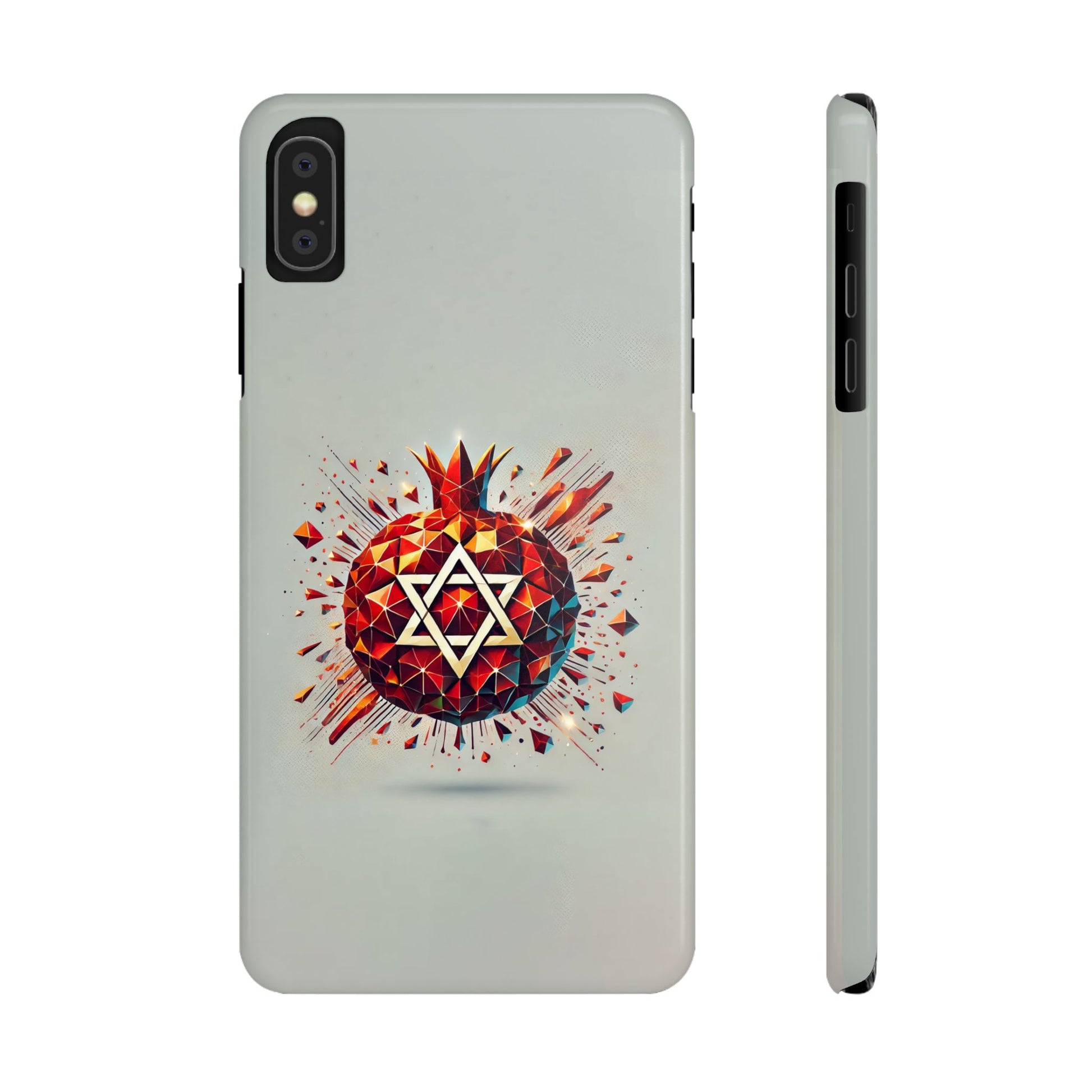 Pomegranate Star of David Slim Phone Cases - American Zionist
