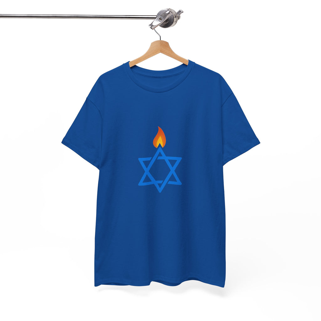 Fire Stars Of David Unisex Heavy Cotton Tee - American Zionist