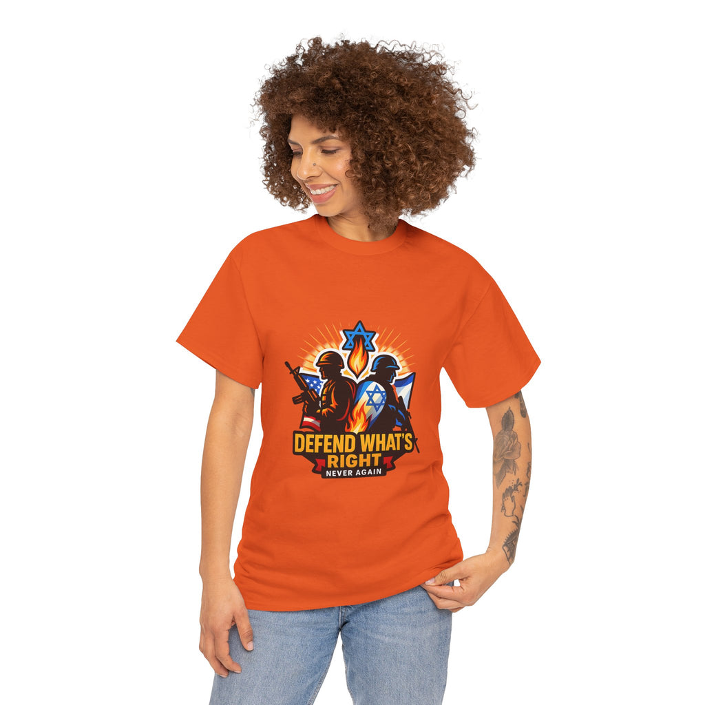 Defend Whats Right Unisex Heavy Cotton Tee - American Zionist