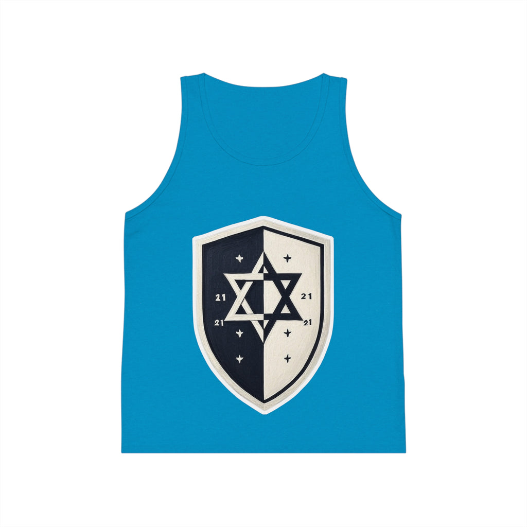 Black and White Shield Kid's Jersey Tank Top - American Zionist
