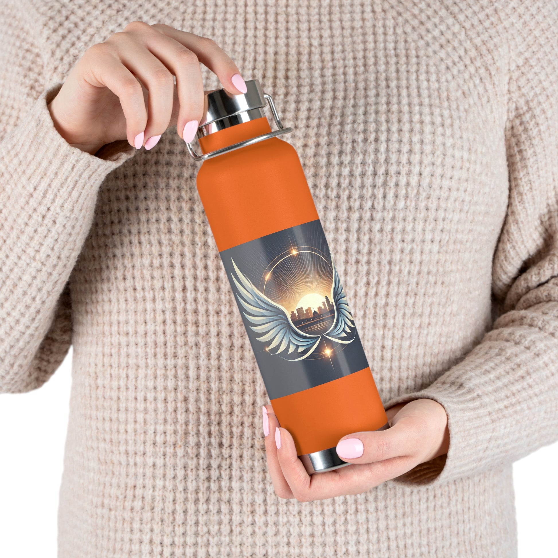 Sunset Wings Copper Vacuum Insulated Bottle, 22oz - American Zionist