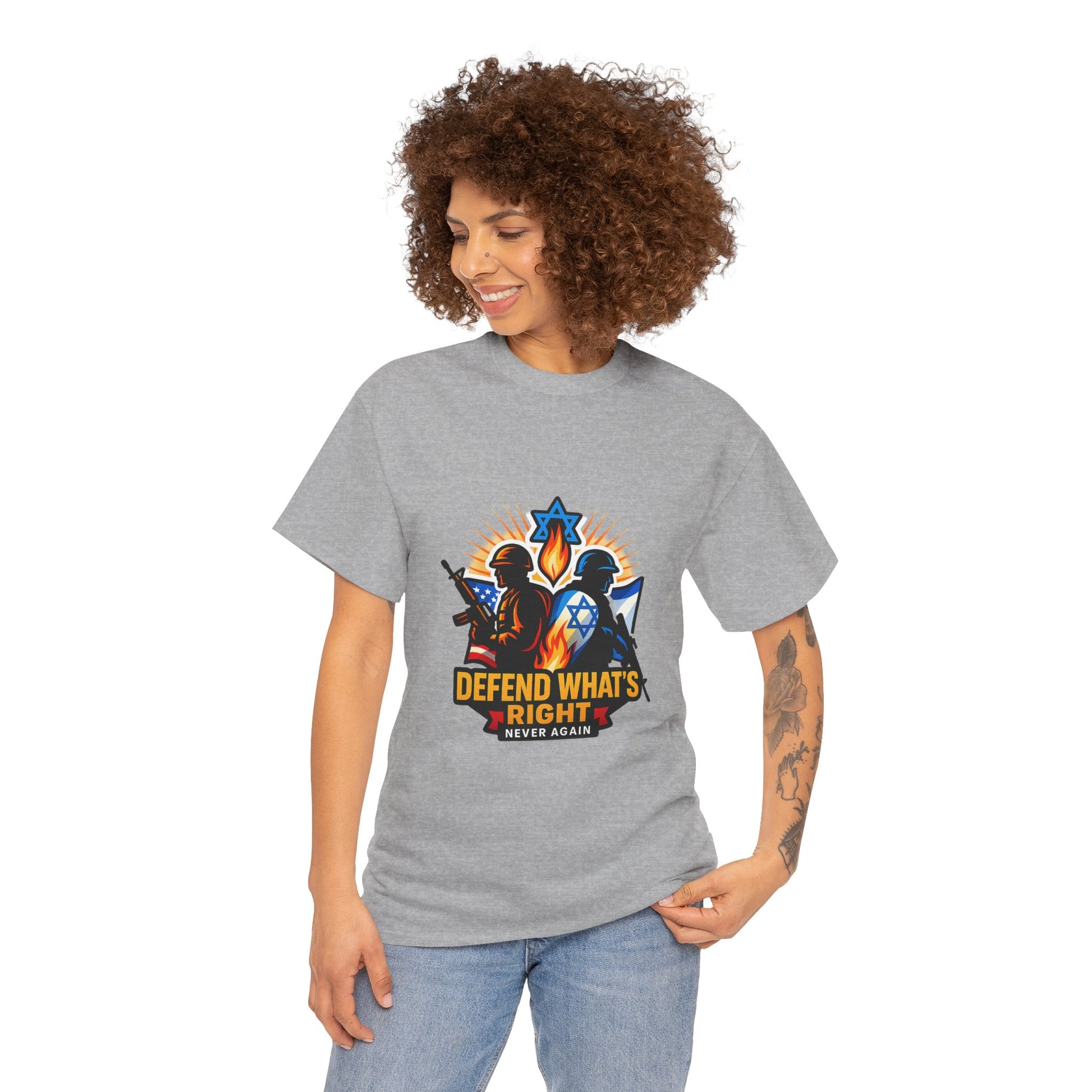 Defend Whats Right Unisex Heavy Cotton Tee - American Zionist