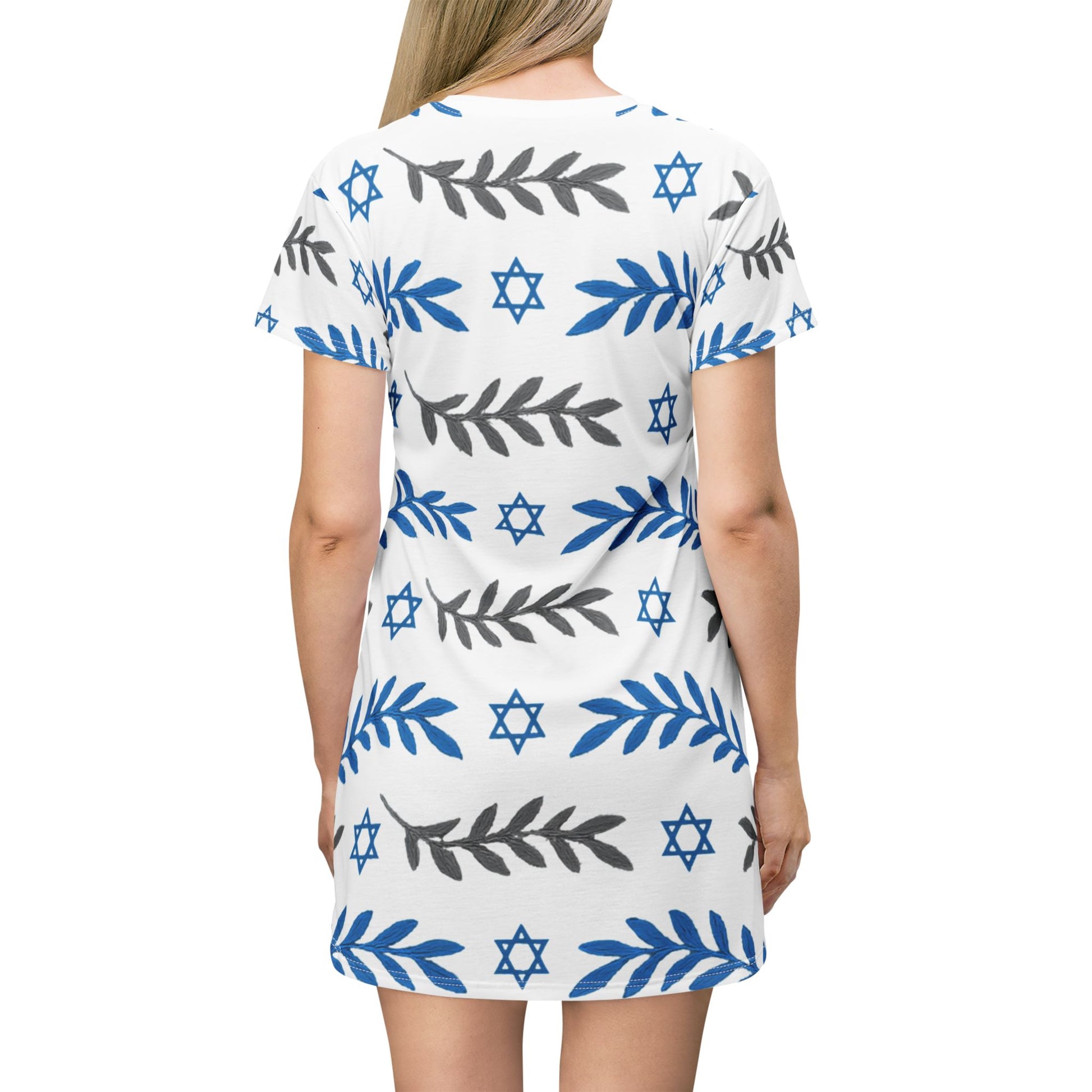 Olive and Shield T-Shirt Dress (AOP) - American Zionist