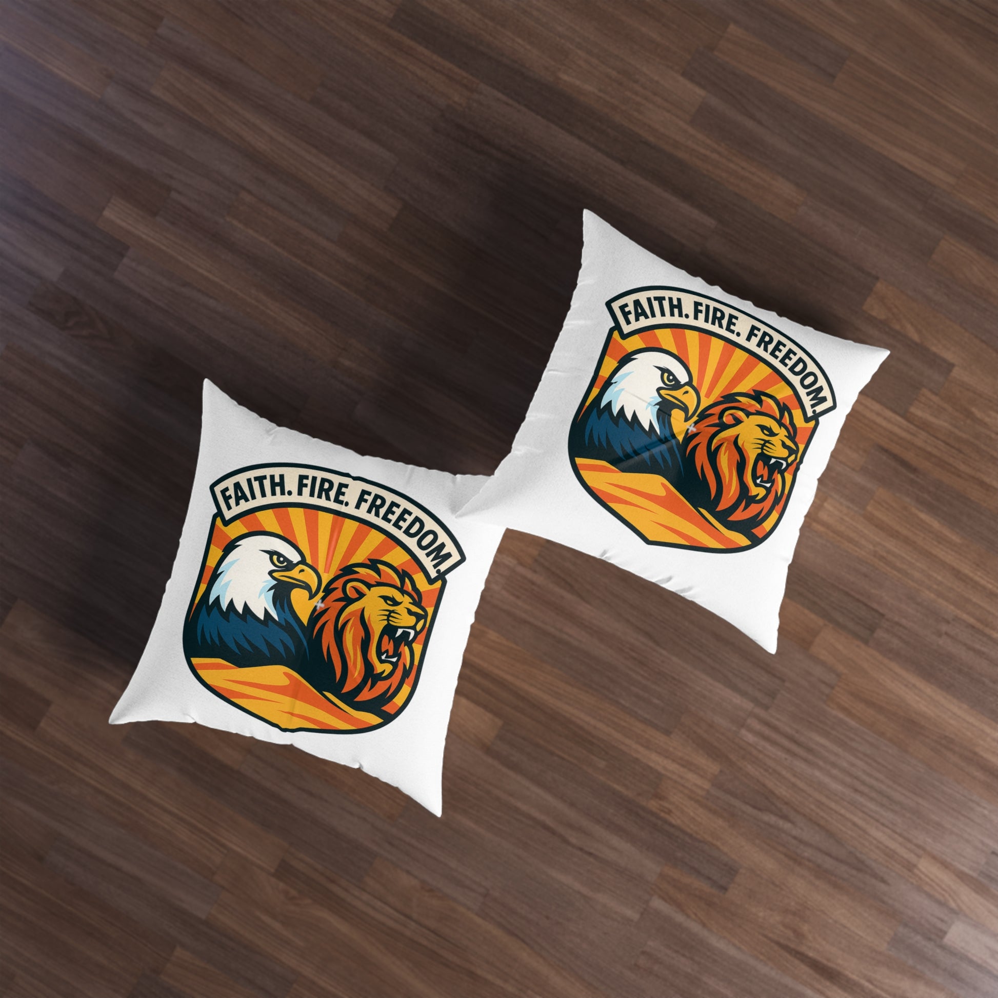 Lions Eagles Rise Tufted Floor Pillow, Square - American Zionist