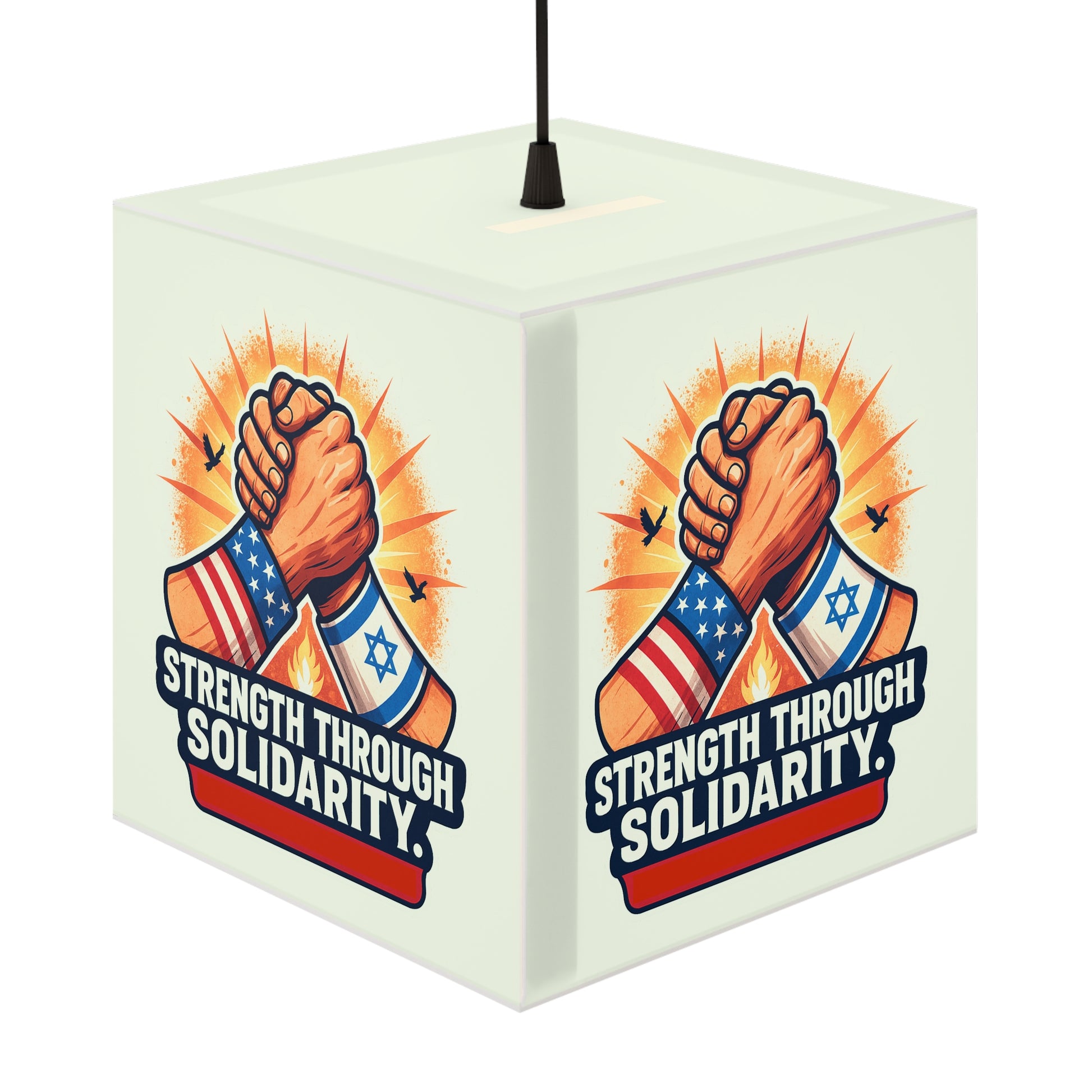 Strength Through Solidarity Light Cube Lamp - American Zionist