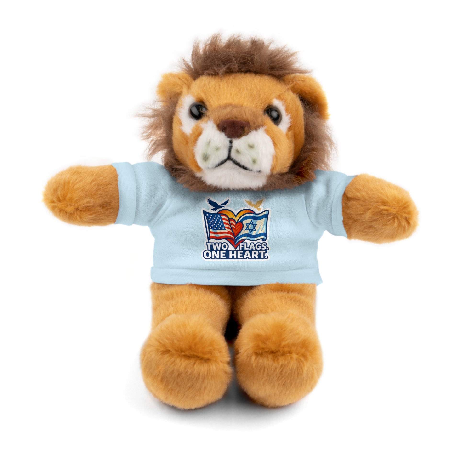Two Flags. One Heart Stuffed Animals with Tee - American Zionist