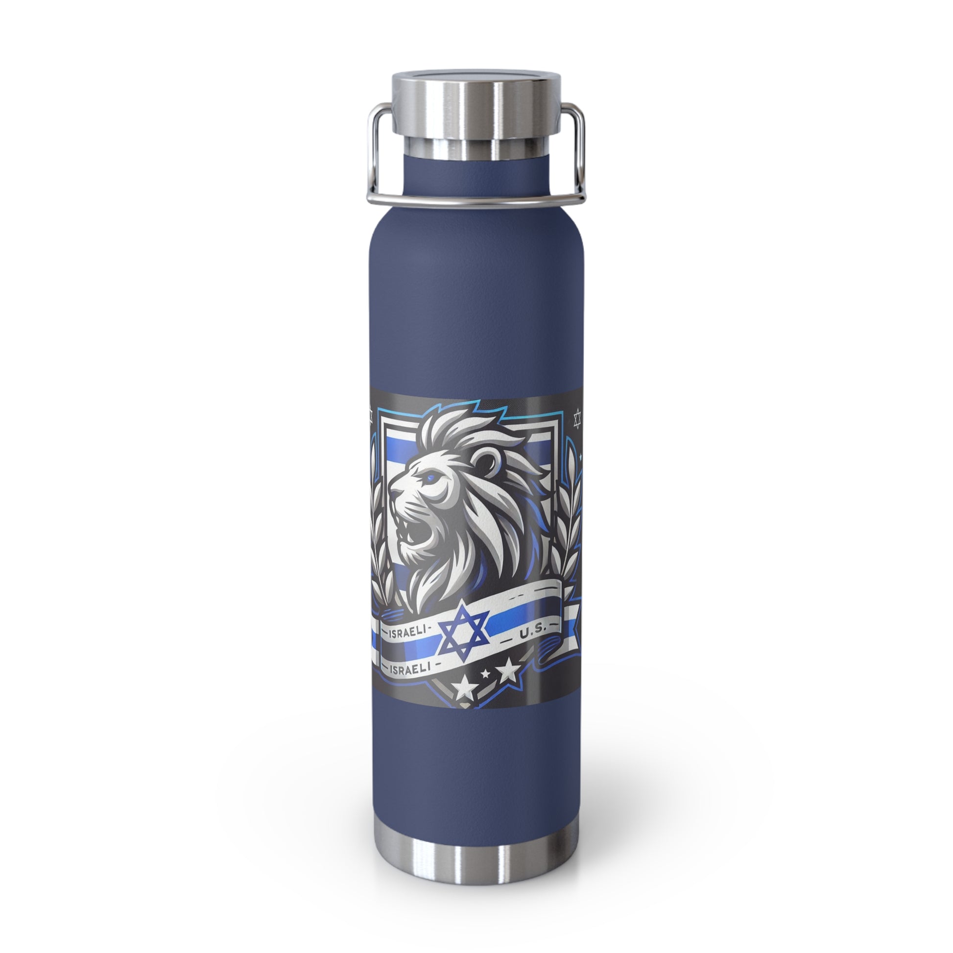 Lion of Judah Crest Copper Vacuum Insulated Bottle, 22oz - American Zionist
