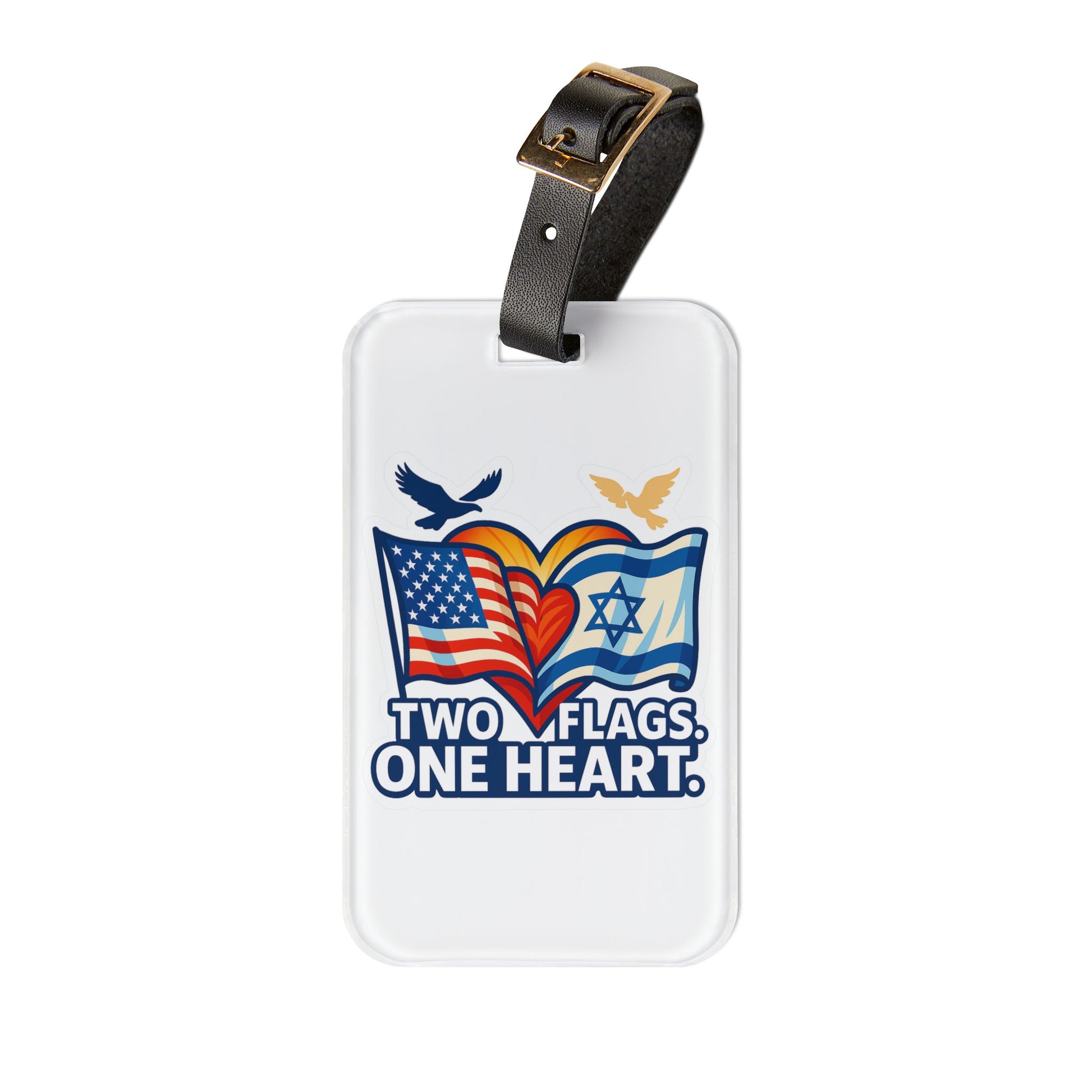 Two Flags. One Heart Luggage Tag - American Zionist