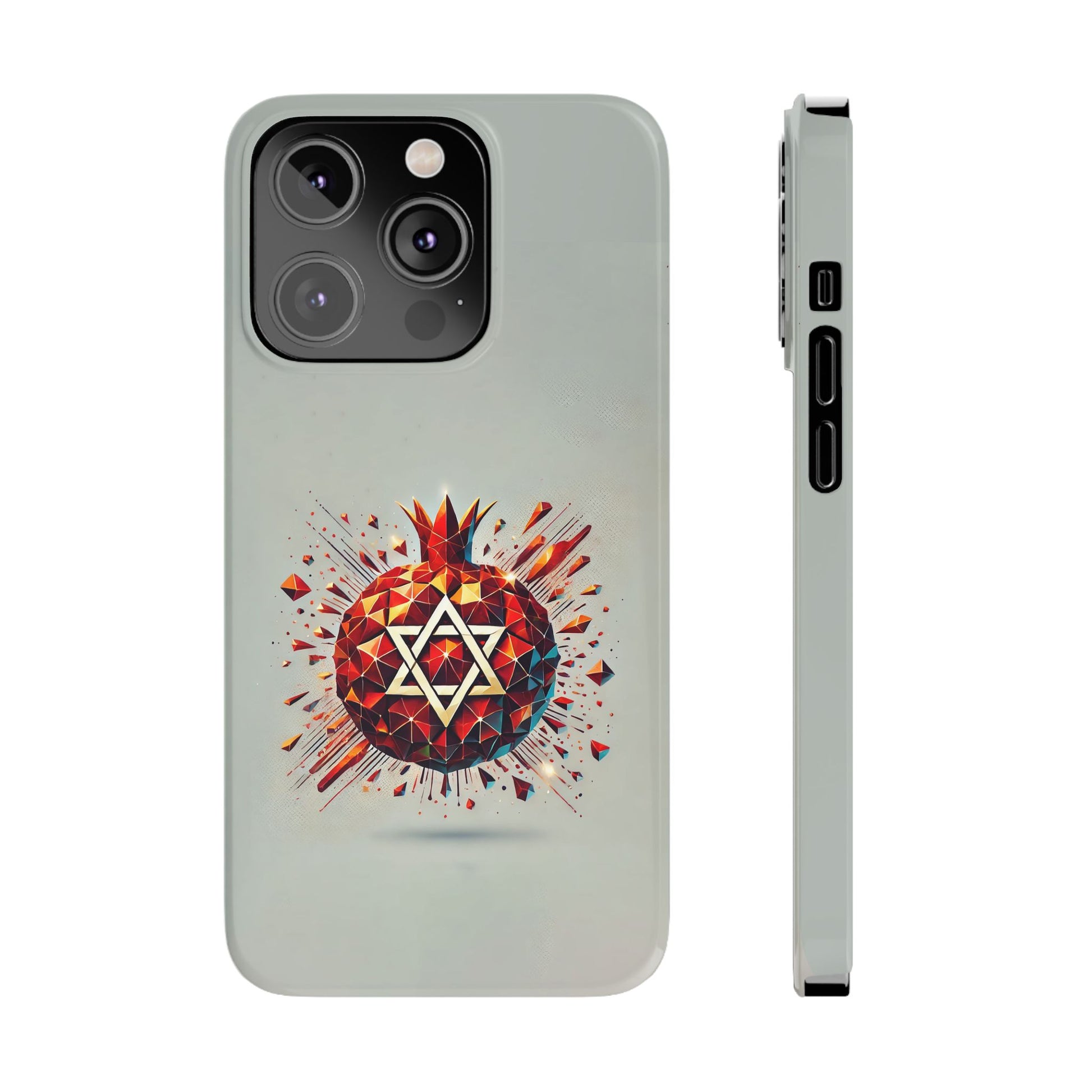 Pomegranate Star of David Slim Phone Cases - American Zionist