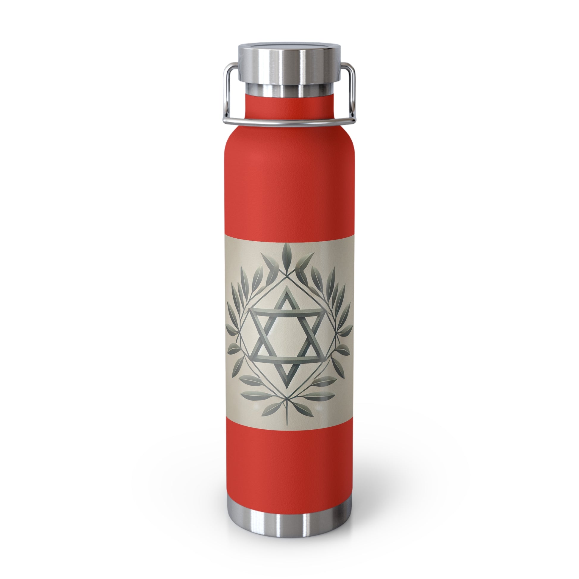 Olive and Star of David Copper Vacuum Insulated Bottle, 22oz - American Zionist