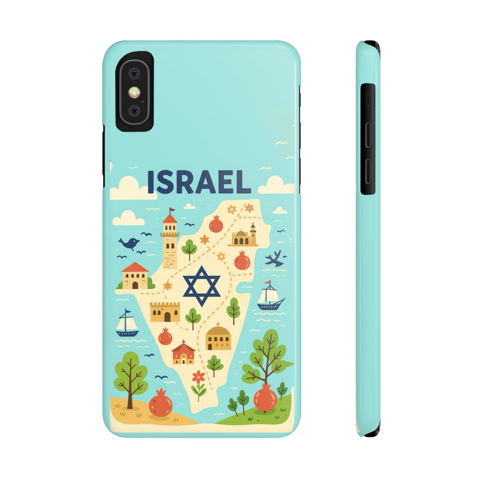 Map of Israel Slim Phone Cases - American Zionist