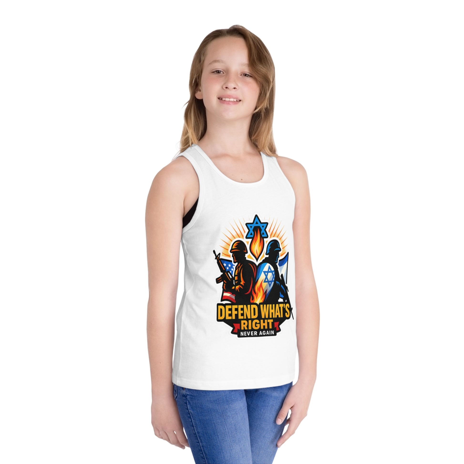 Defend What's Right Kids Jersey Tank Top - American Zionist