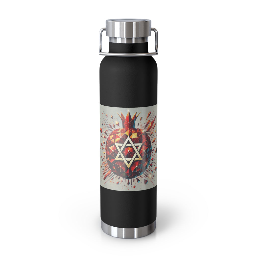 Pomegranate Star of David Copper Vacuum Insulated Bottle, 22oz - American Zionist