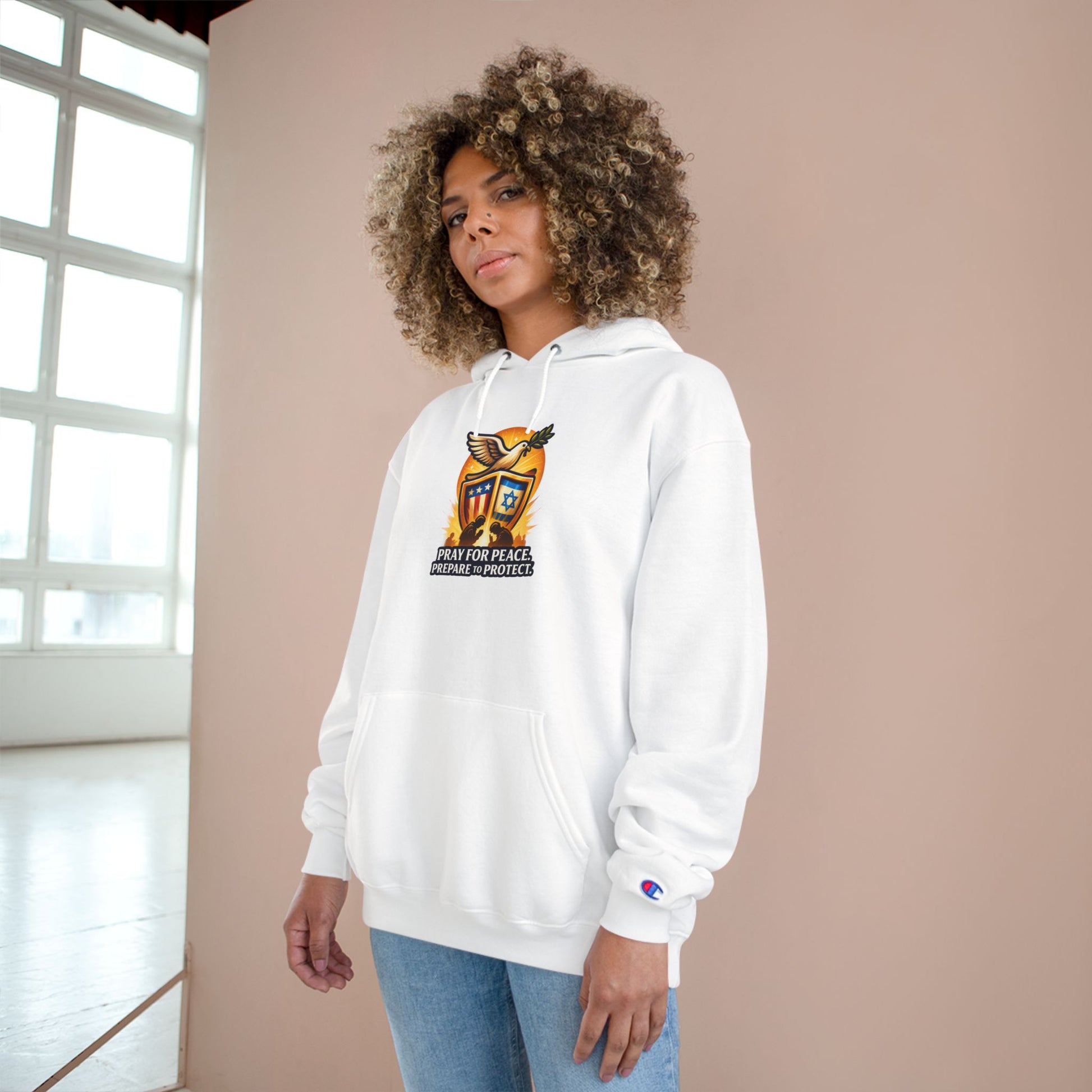 Pray For Peace Champion Hoodie - American Zionist