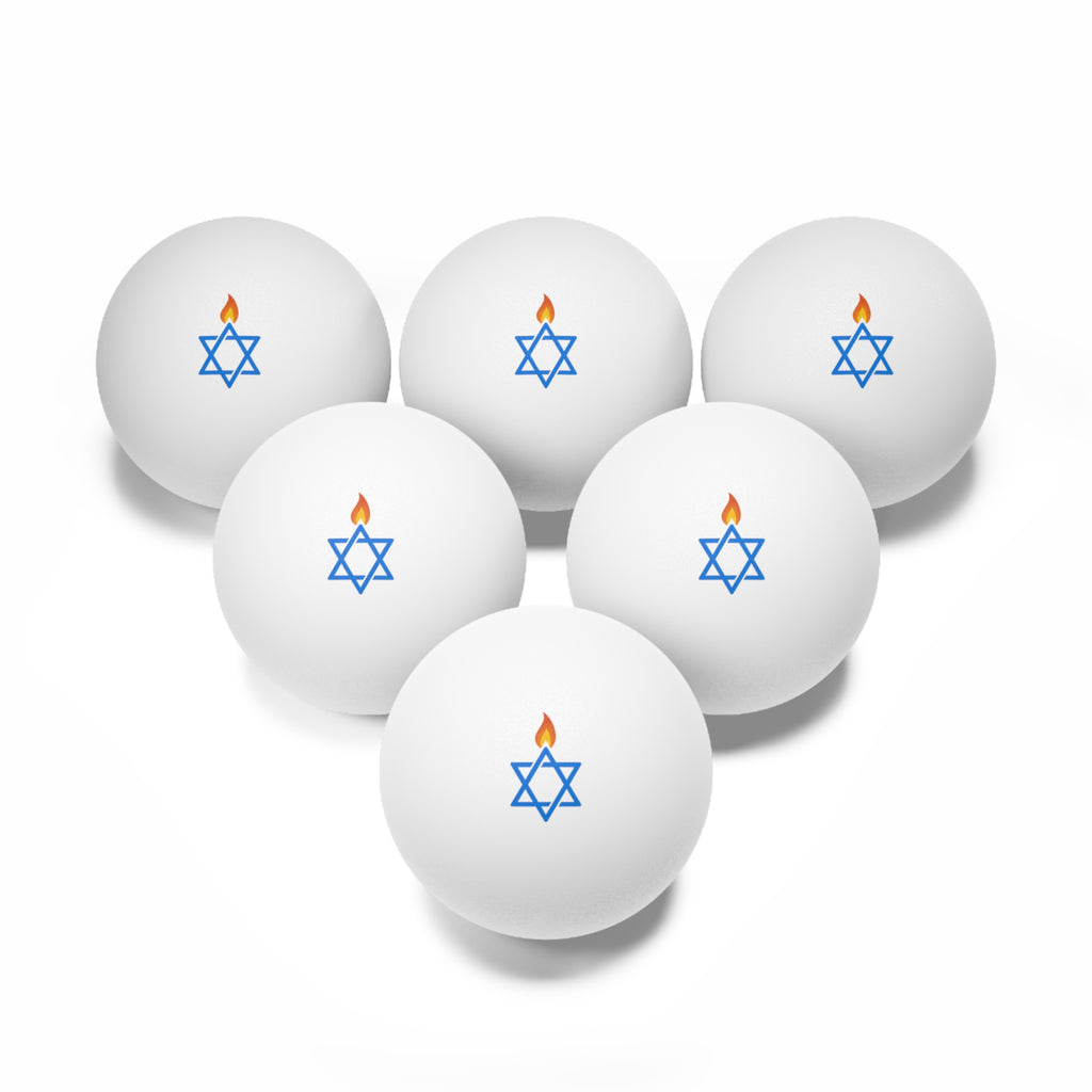 Fire Stars Of David Table Tennis Balls, 6pcs - American Zionist
