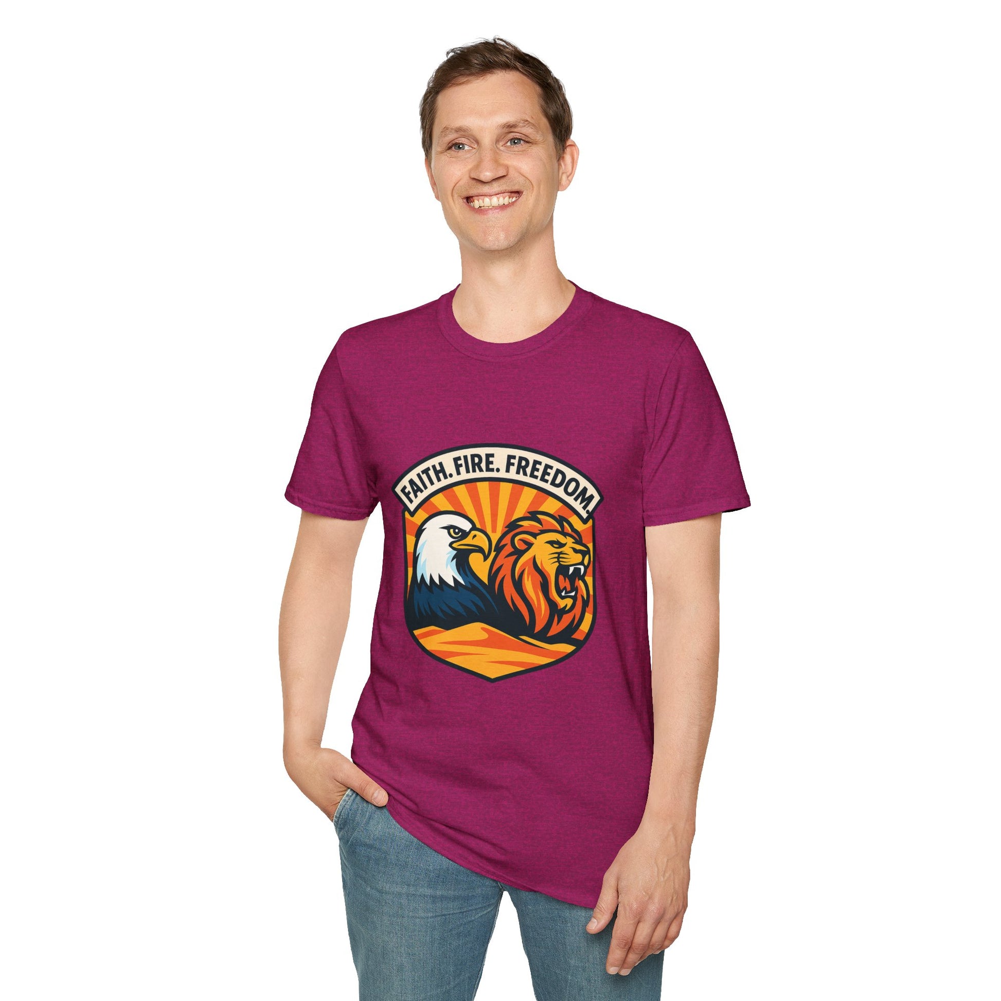 Lions Eagles Rise Unisex Softstyle T-Shirt - American Zionist