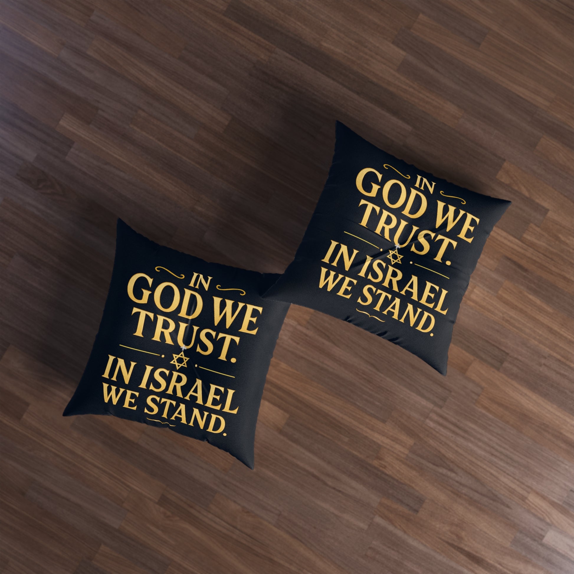 In God With Israel Tufted Floor Pillow, Square - American Zionist