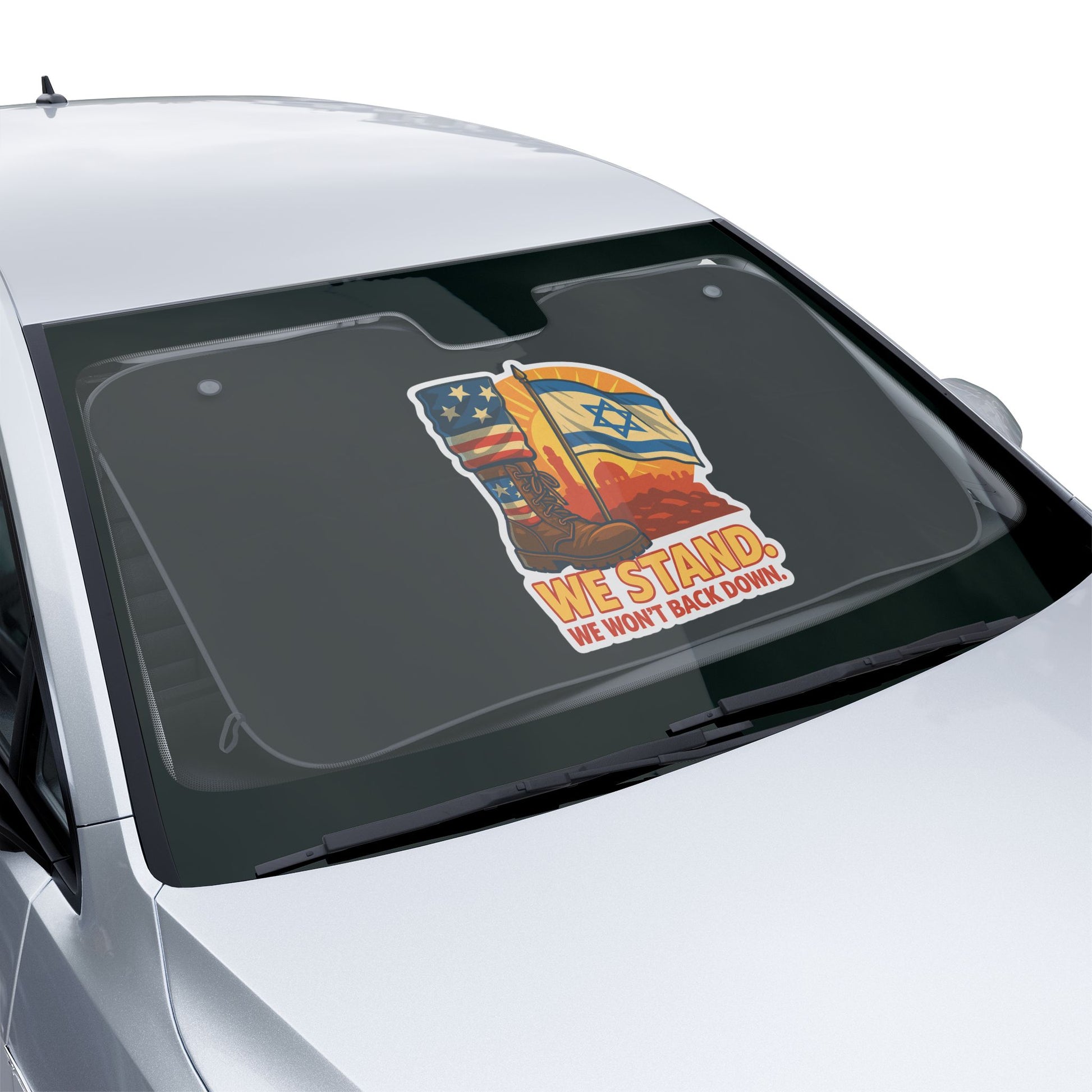 We Stand Car Sun Shades - American Zionist
