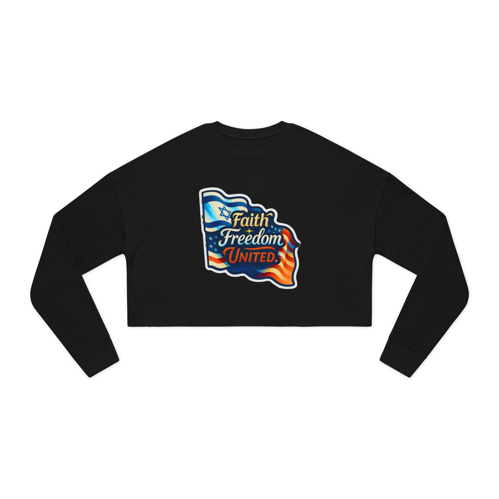 Faith Freedom United Women's Cropped Sweatshirt - American Zionist