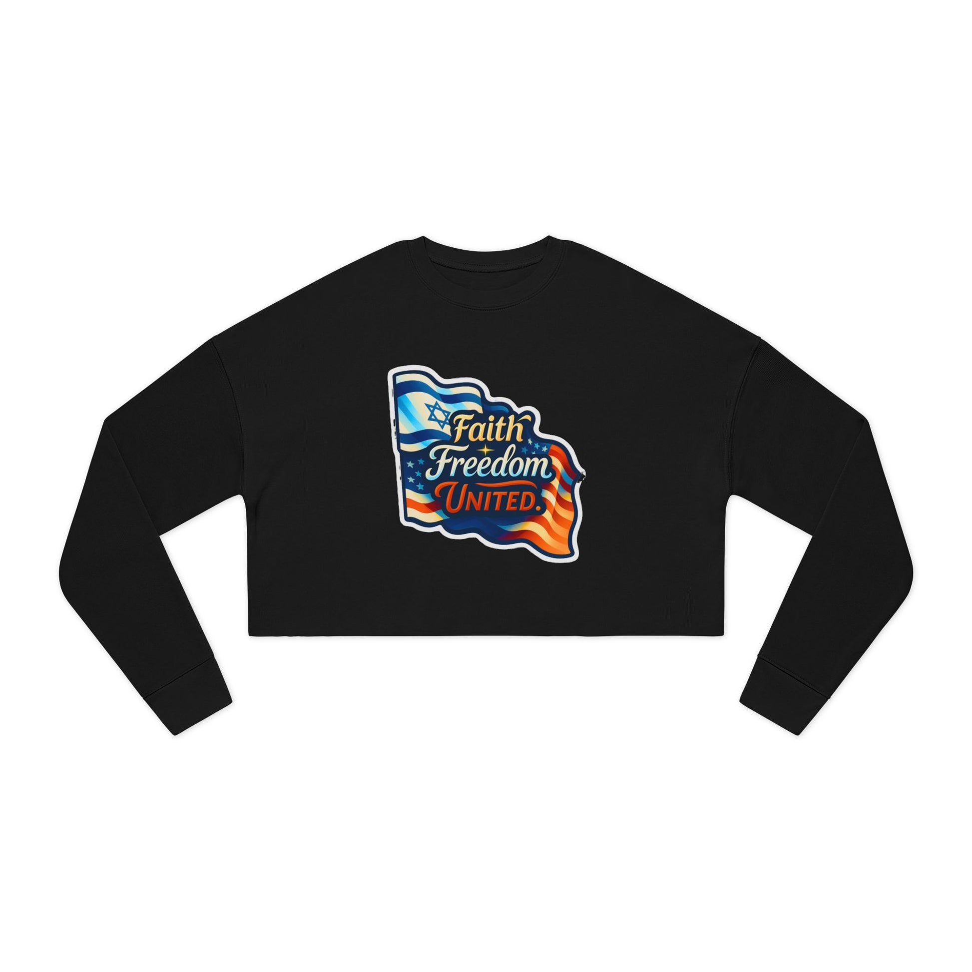 Faith Freedom United Women's Cropped Sweatshirt - American Zionist